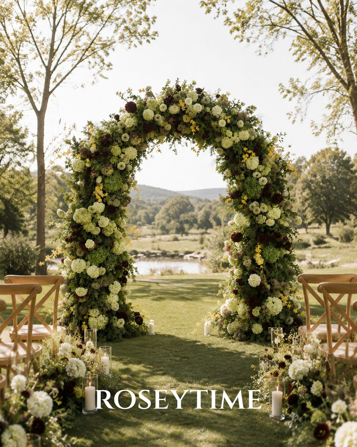 RoseyTime Old World Flower Arch n-shape Round Arch #RTA494