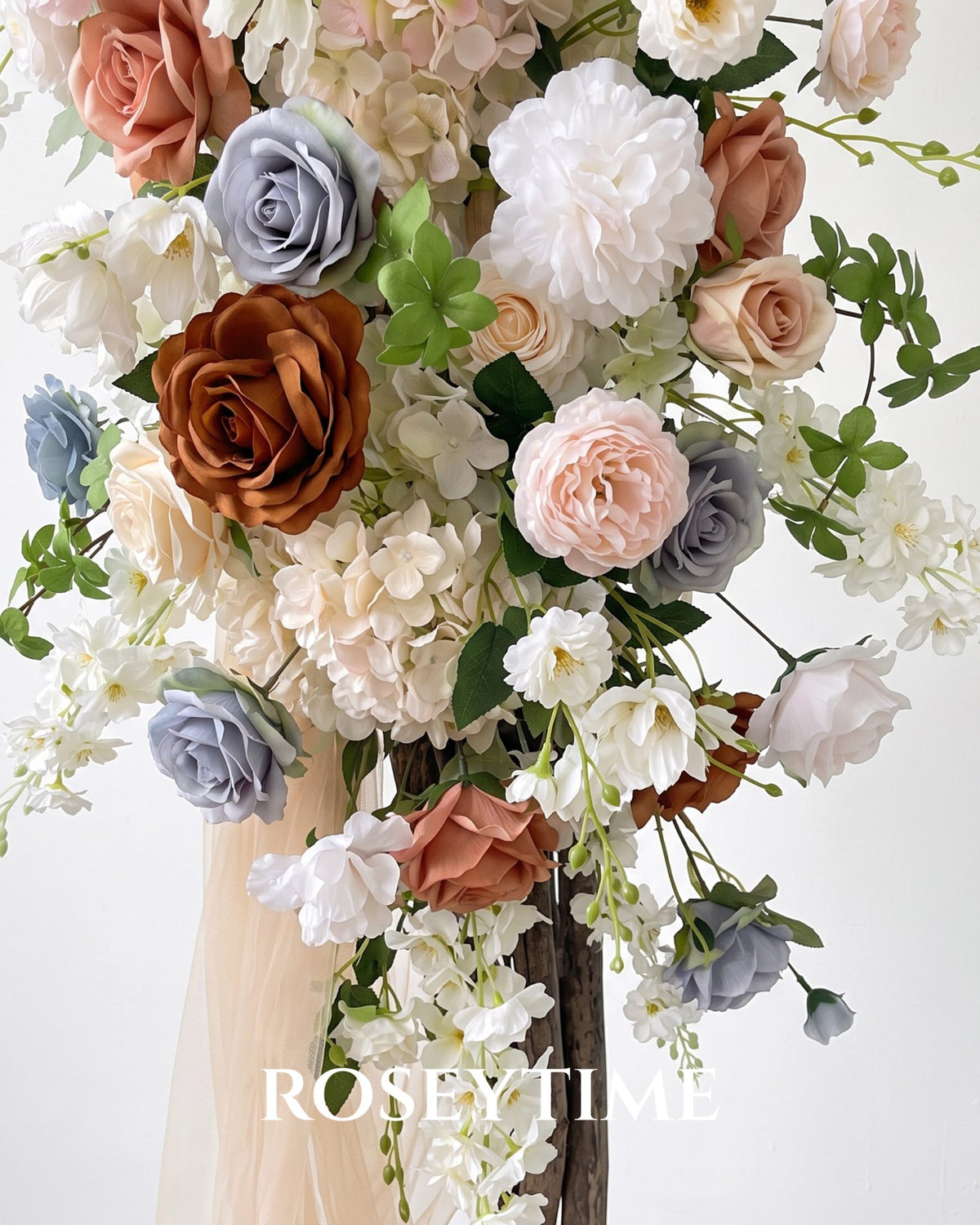 Roseytime Caramel Blue Flower Set Flower Arch Arrangement #RTA507