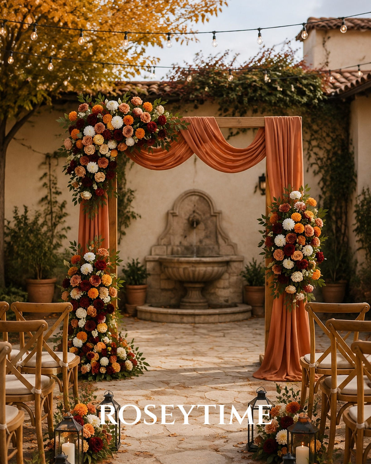 Roseytime Bordeaux Harvest Flower Set Flower Arch Arrangement #RTA509