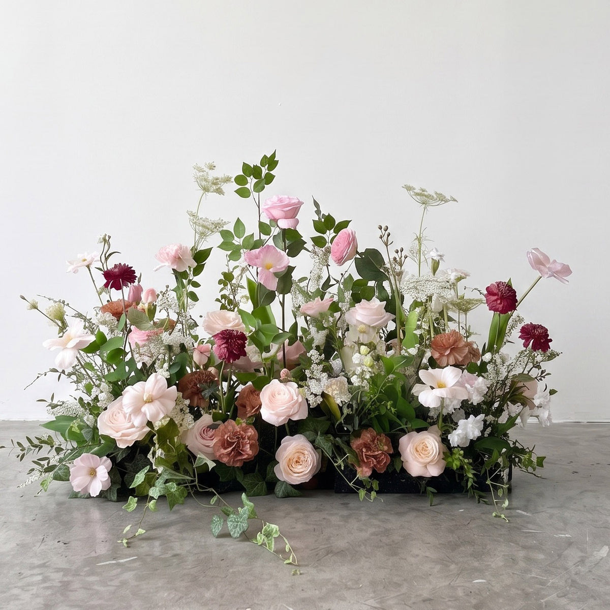 Roseytime Autumn Wildflowers Floor Flower Wedding Aisle Arrangement #RTF042