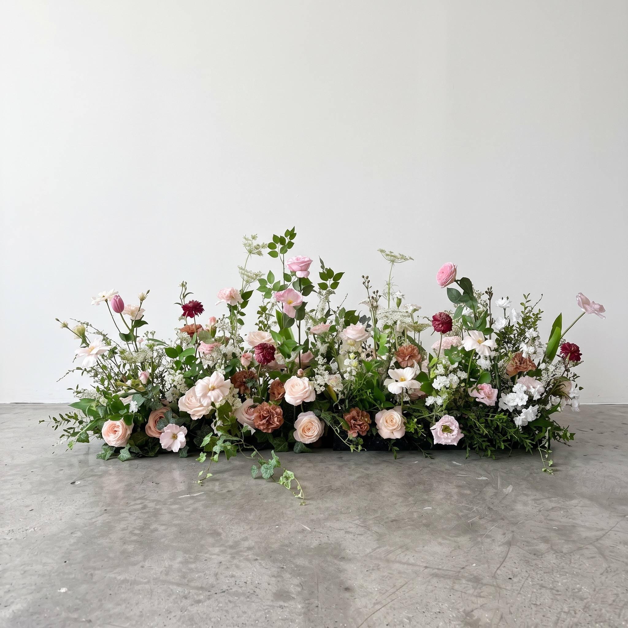 Roseytime Autumn Wildflowers Floor Flower Wedding Aisle Arrangement #RTF042