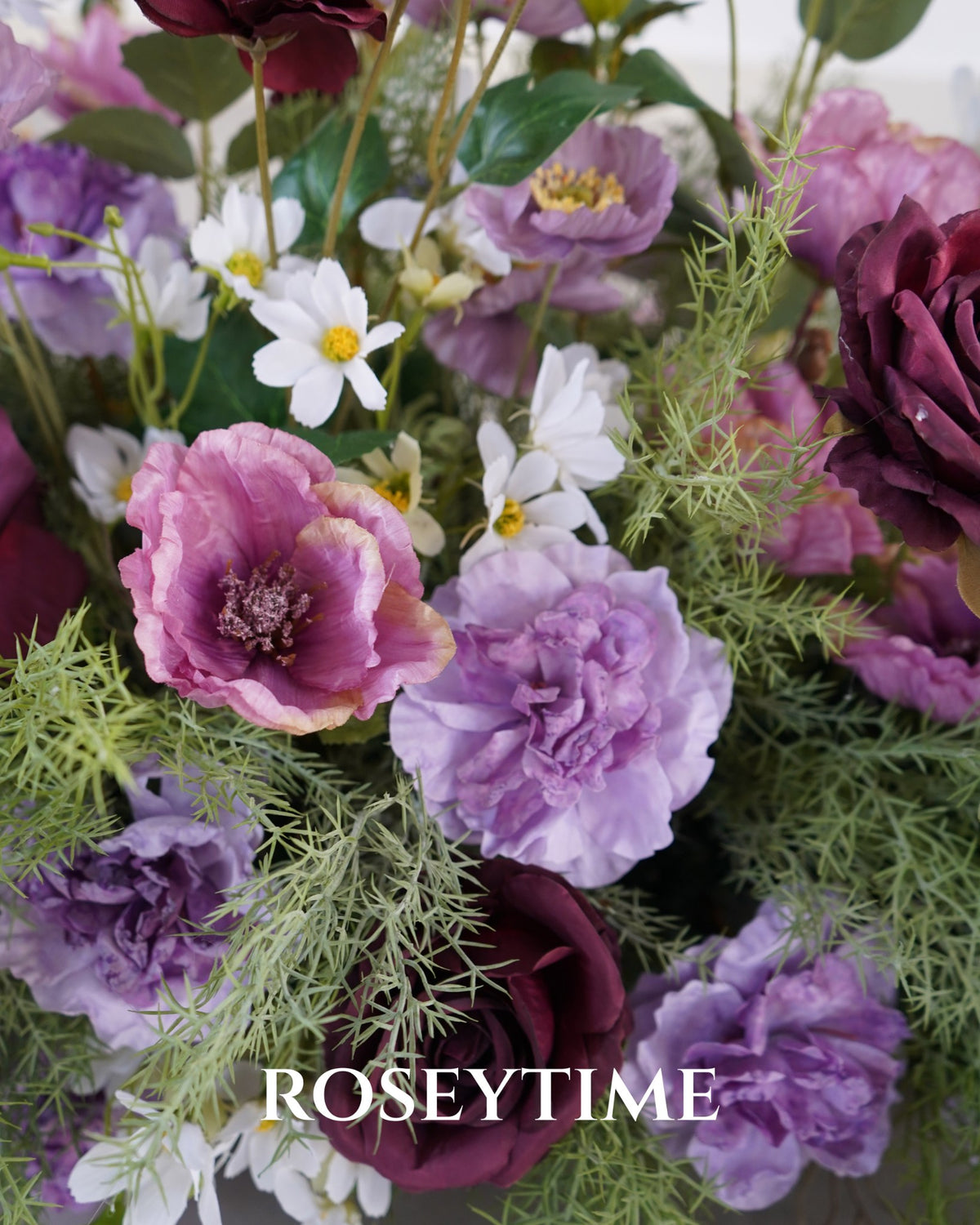 Roseytime Ethereal Plum Floor Flower Wedding Aisle Arrangement #RTF043