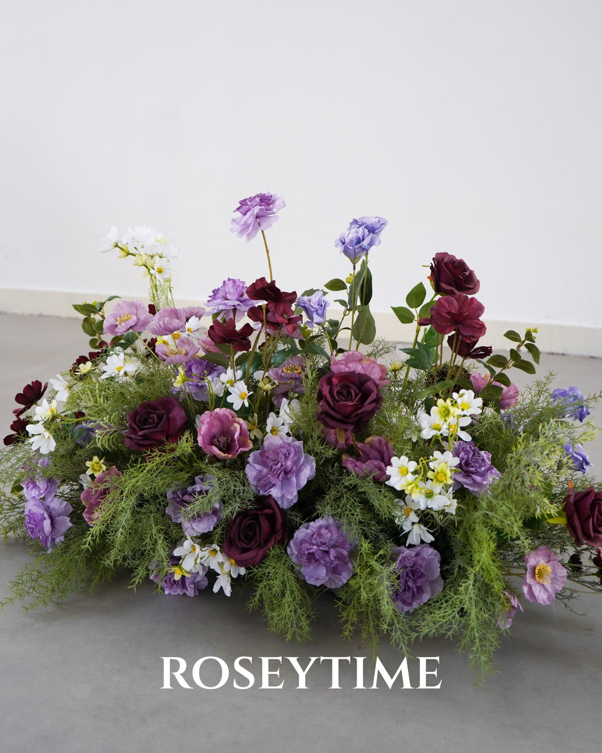 Roseytime Ethereal Plum Floor Flower Wedding Aisle Arrangement #RTF043