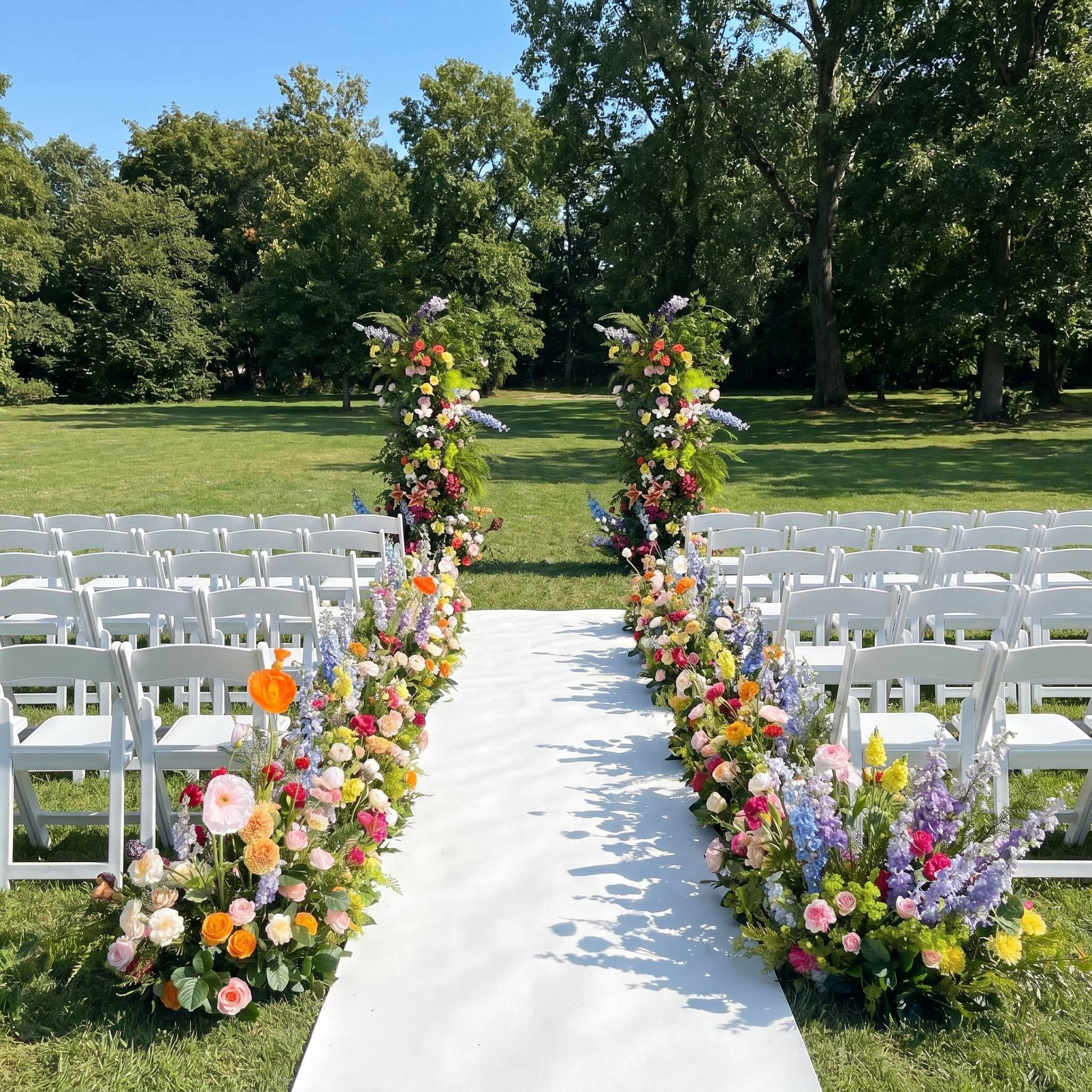 Roseytime Colorburst Flower Pillars Arch With Frame #RTP084
