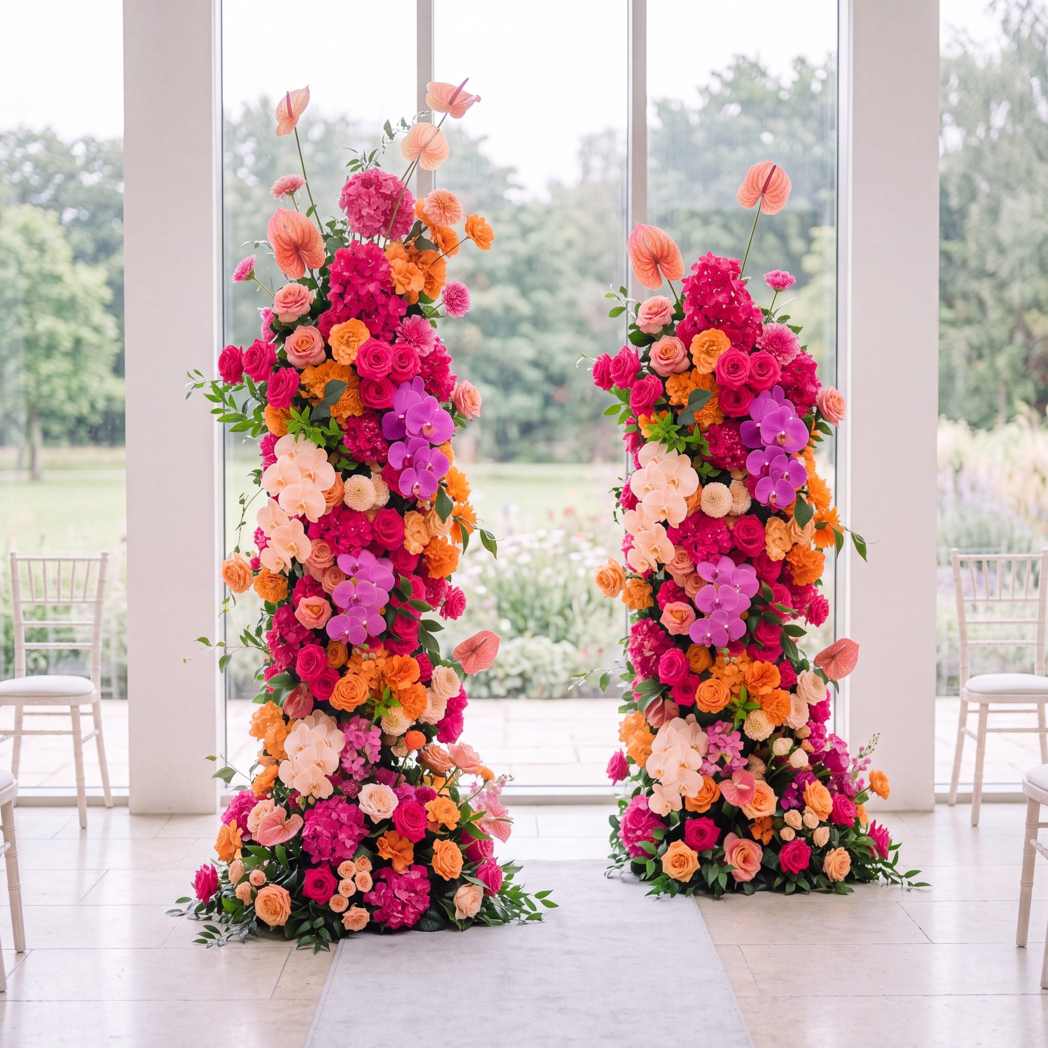 Roseytime Berry Bloom Flower Pillars Arch with Frame #RTP147