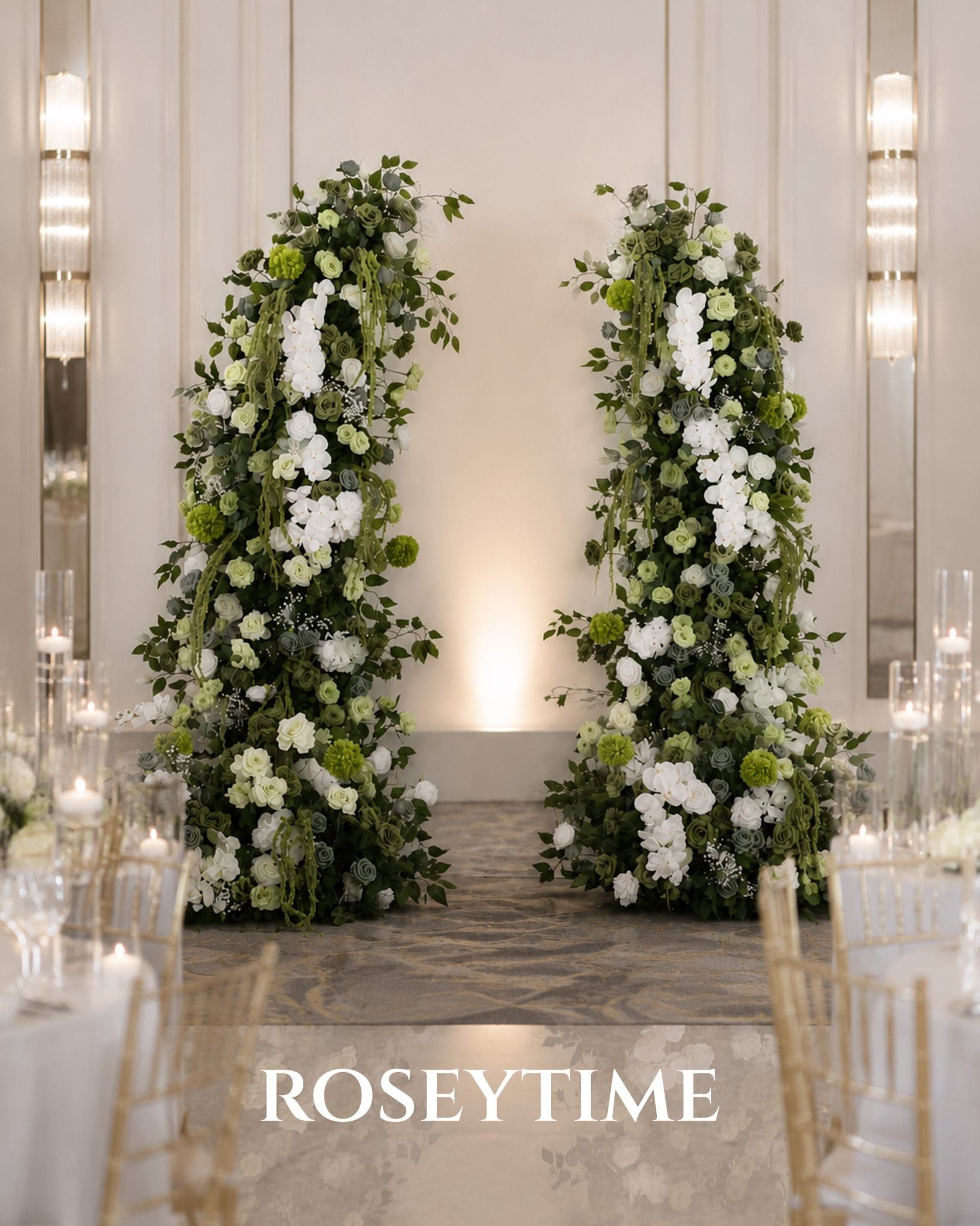 Roseytime Meadowlight Flower Pillars Arch with Frame #RTP148