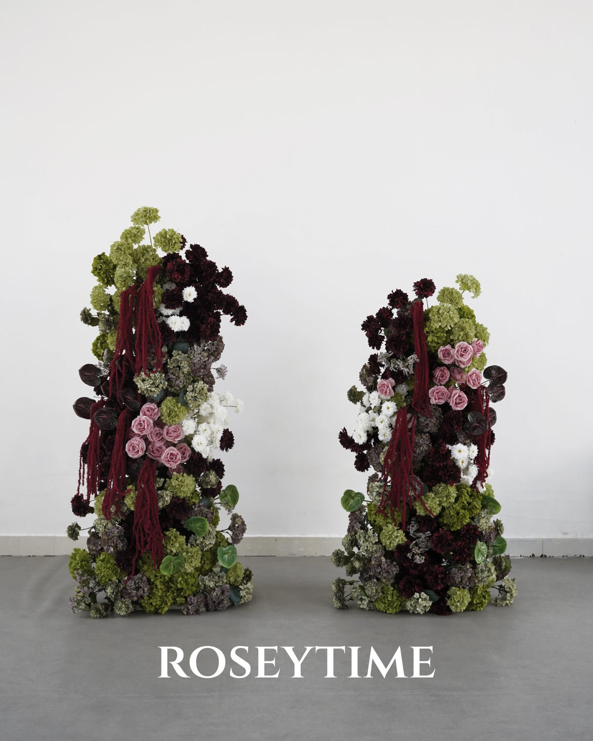 Roseytime Carmine Estate Flower Pillars Arch with Frame #RTP156