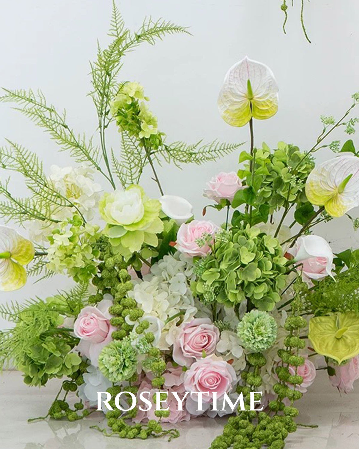 Roseytime White Garden Floral Set #RTS028