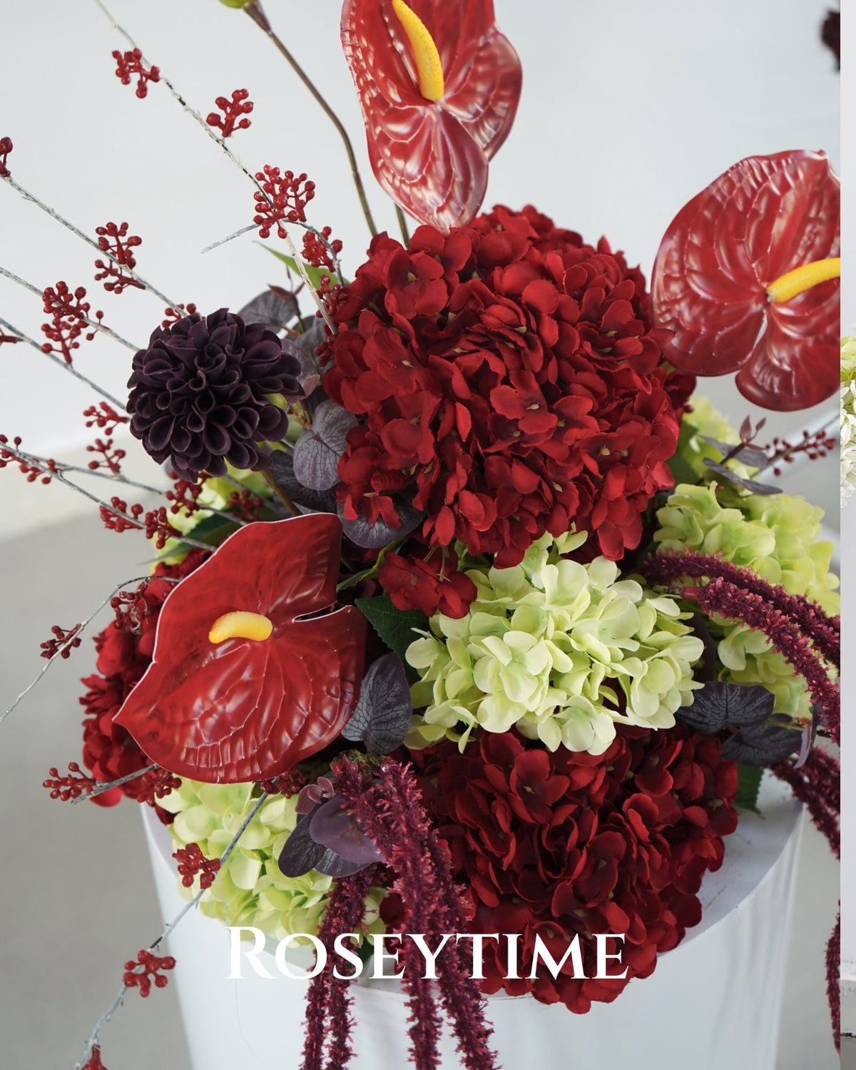 Roseytime Garnet Grove Small Table Flower Arrangement #RTT001