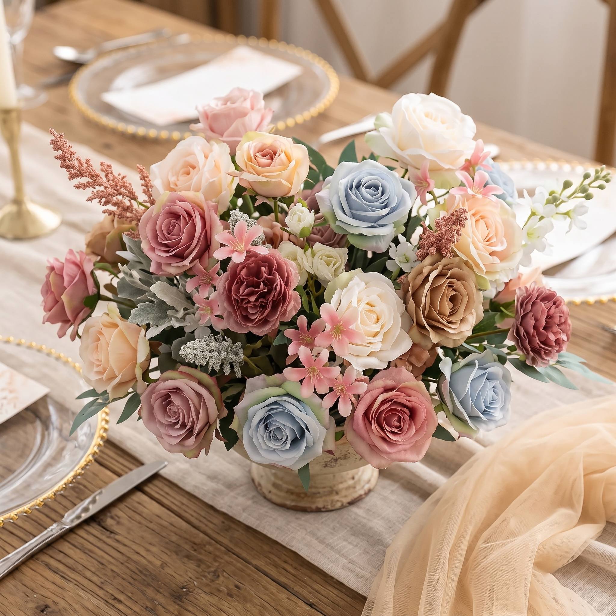 Roseytime Rosewood Sky Small Table Flower Arrangement #RTT013
