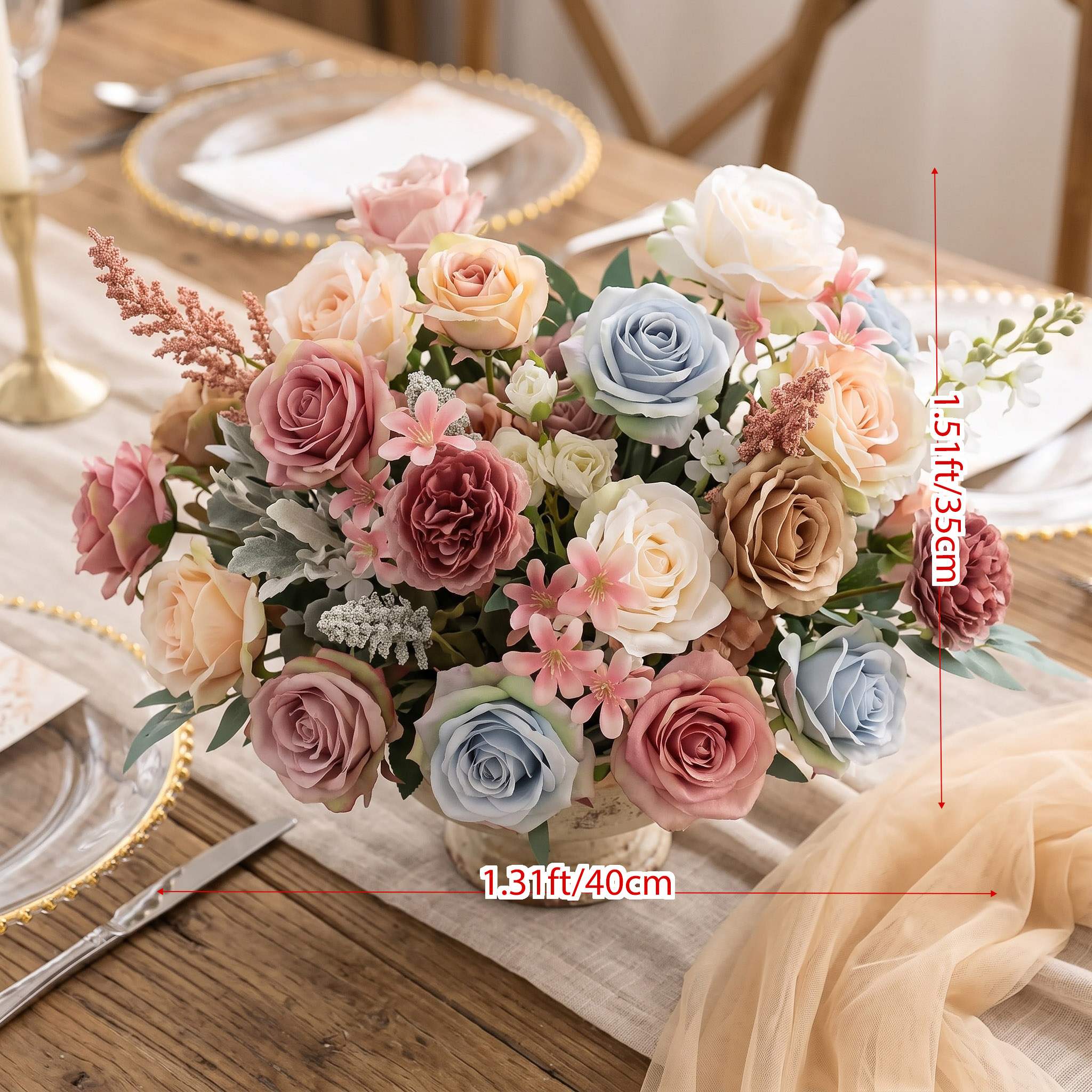 Roseytime Rosewood Sky Small Table Flower Arrangement #RTT013