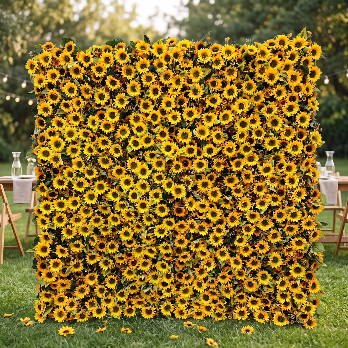 Roseytime 3D Sunflower Flower Wall Roll Up Fabric Back #RTW090