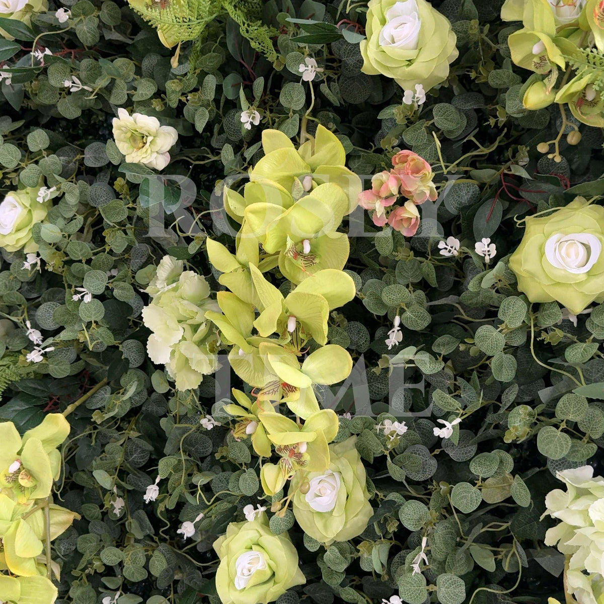 Roseytime Greenery Wall Roll Up Fabric Back #RTW210