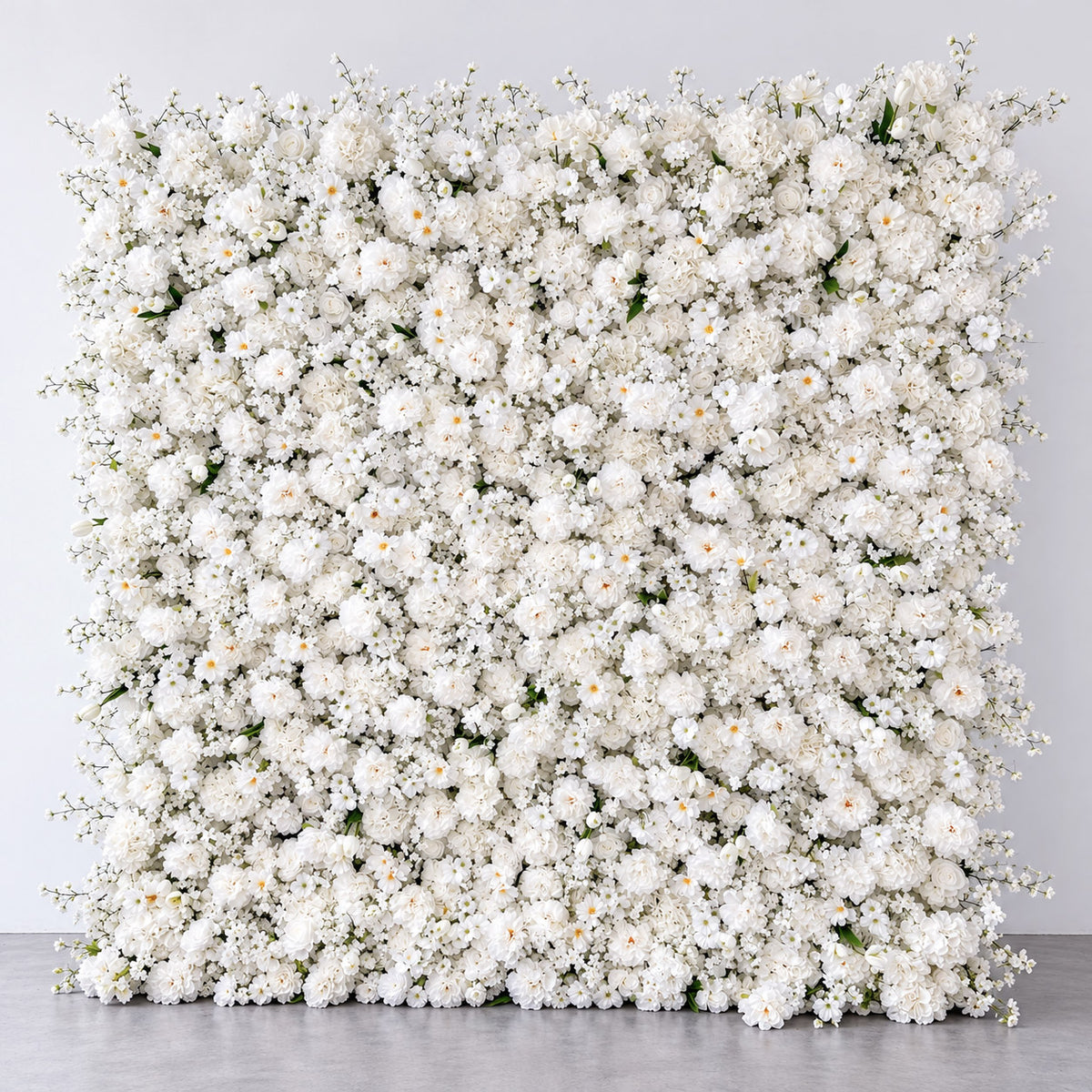 💥B1G1: Sale 5D White Flower Wall Roll Up Fabric Back #RTW464