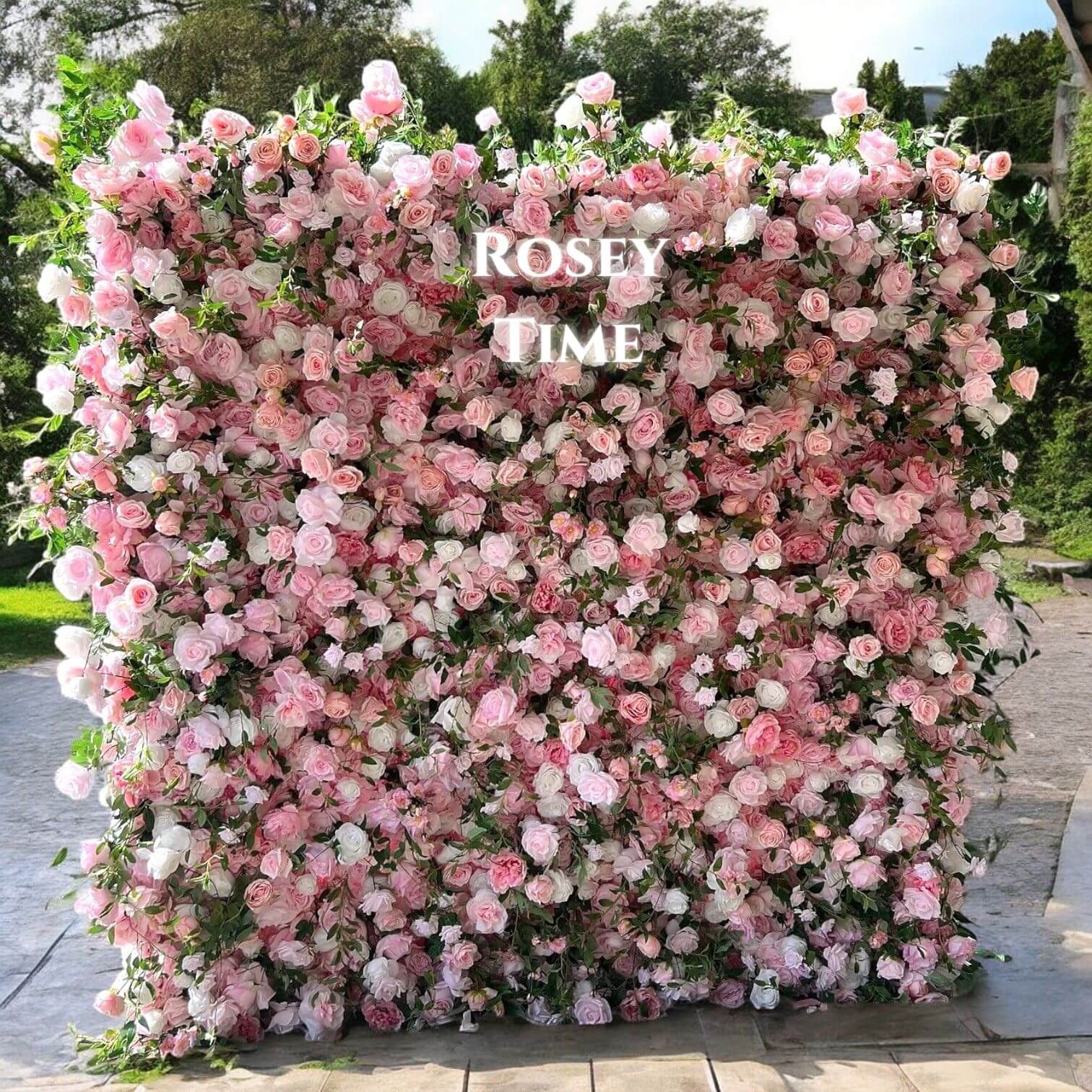 Roseytime 5D Pink Flower Wall Roll Up Fabric Back #RTW237