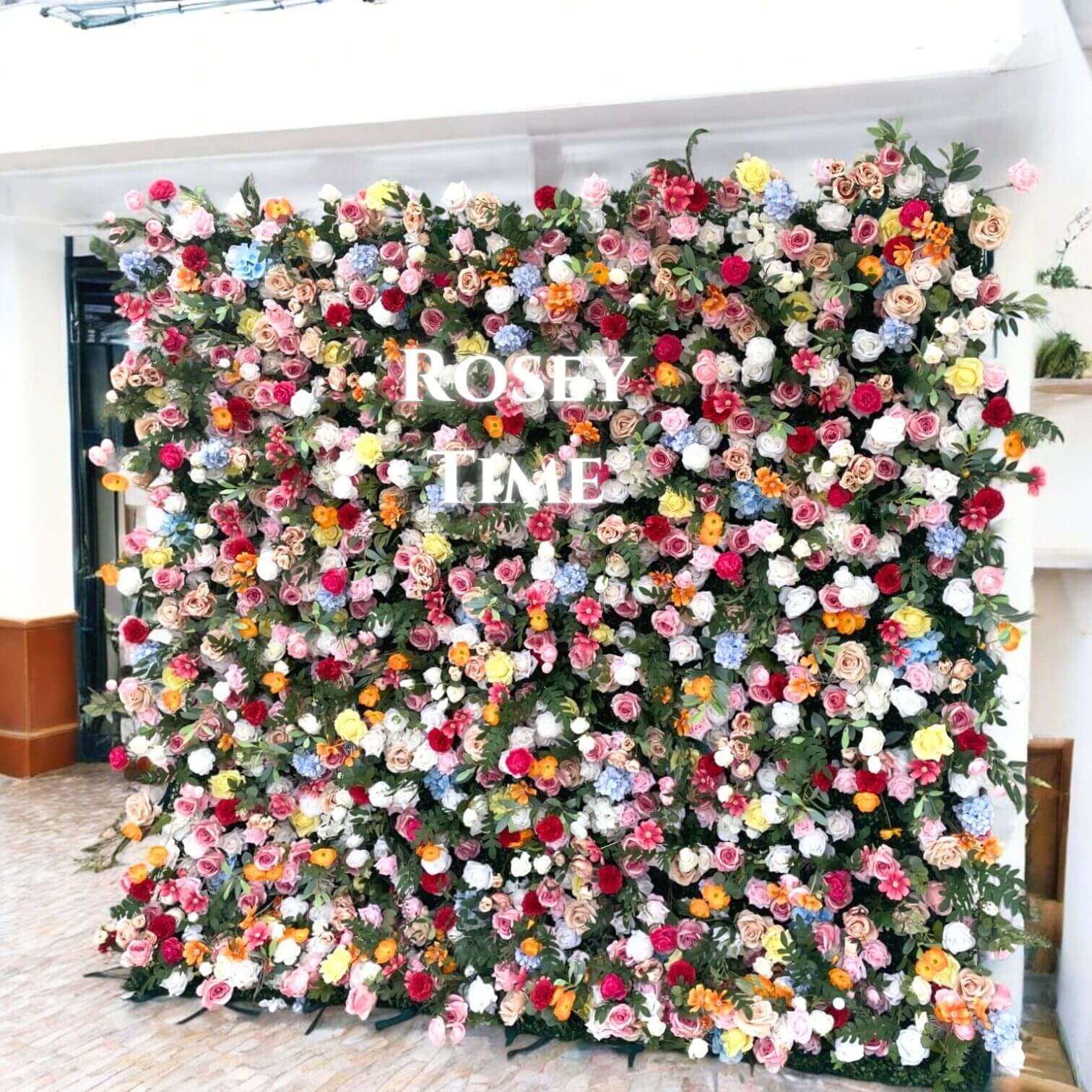 Roseytime 5D Colorful Flower Wall Roll Up Fabric Back #RTW153