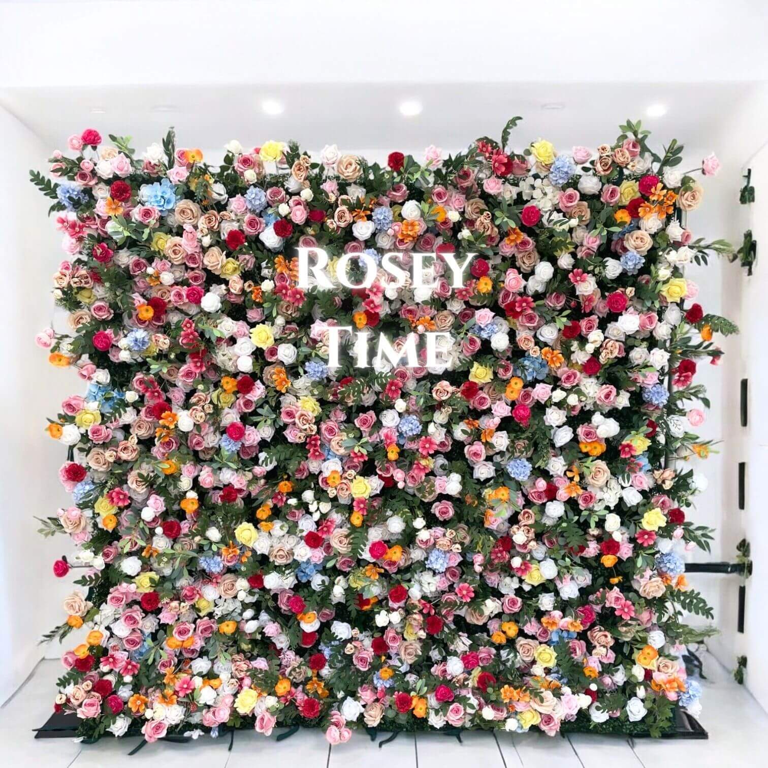 Roseytime 5D Colorful Flower Wall Roll Up Fabric Back #RTW153