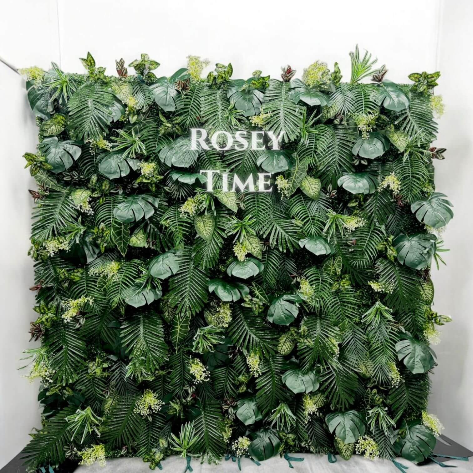 Roseytime Greenery Wall Roll Up Fabric Back #RTW141