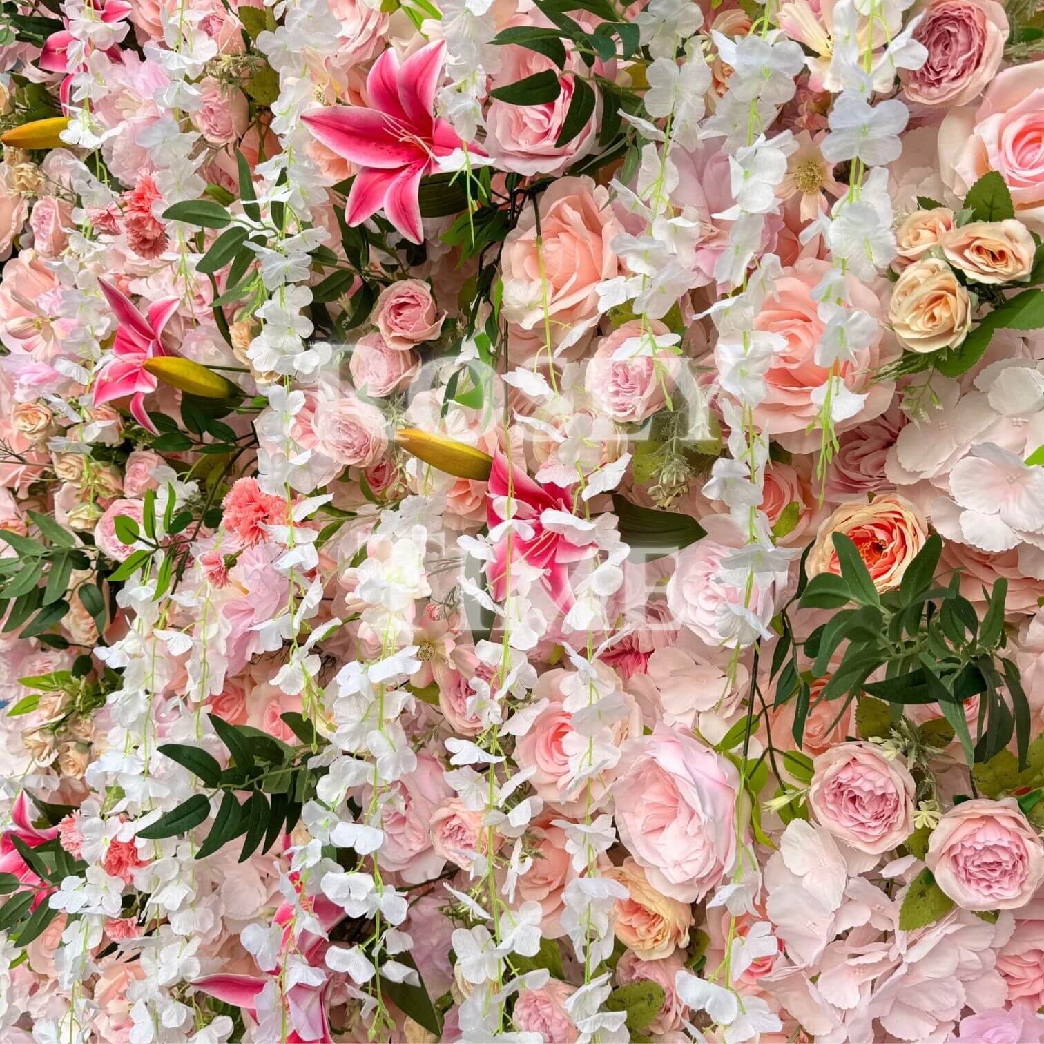 Roseytime 5D Pink Flower Wall Roll Up Fabric Back #RTW273