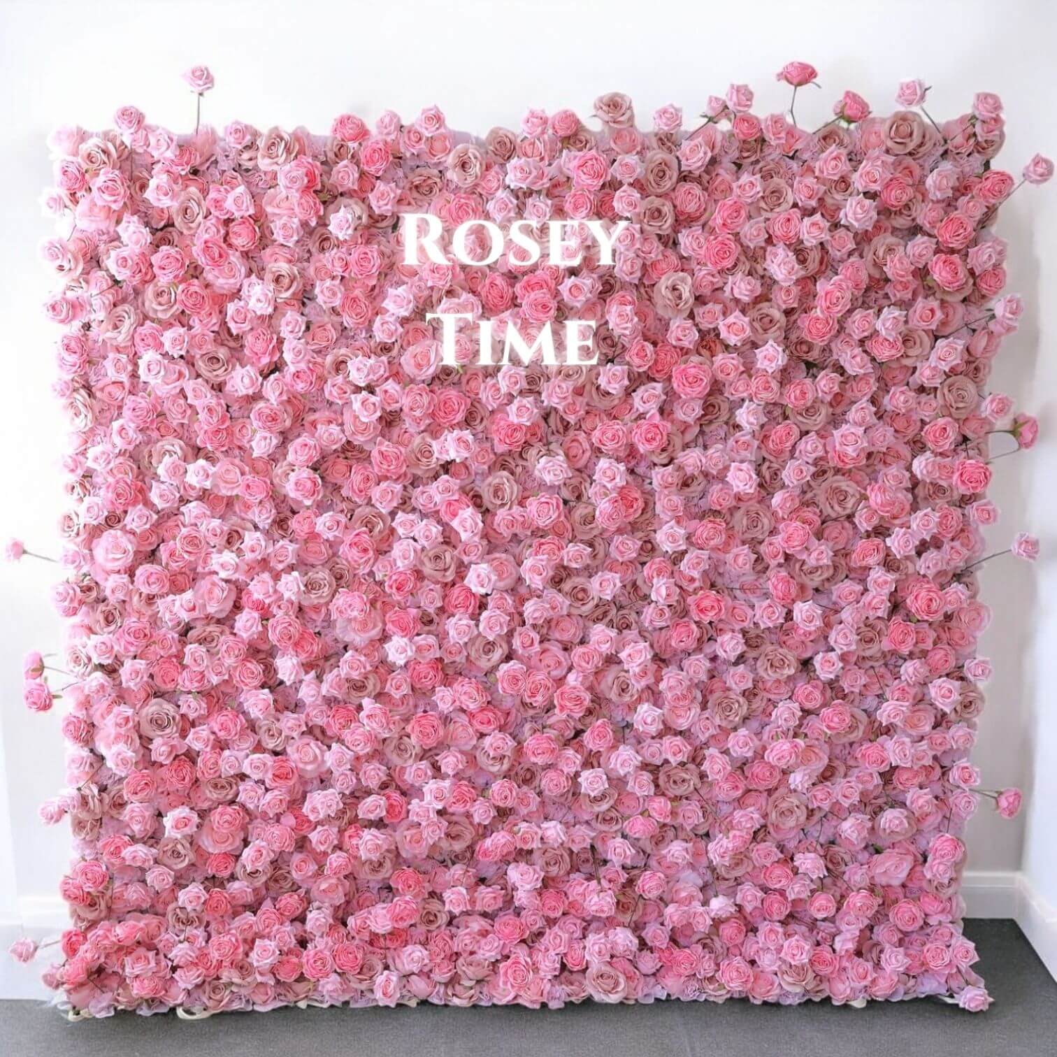 Roseytime 5D Pink Flower Wall Roll Up Fabric Back #RTW174