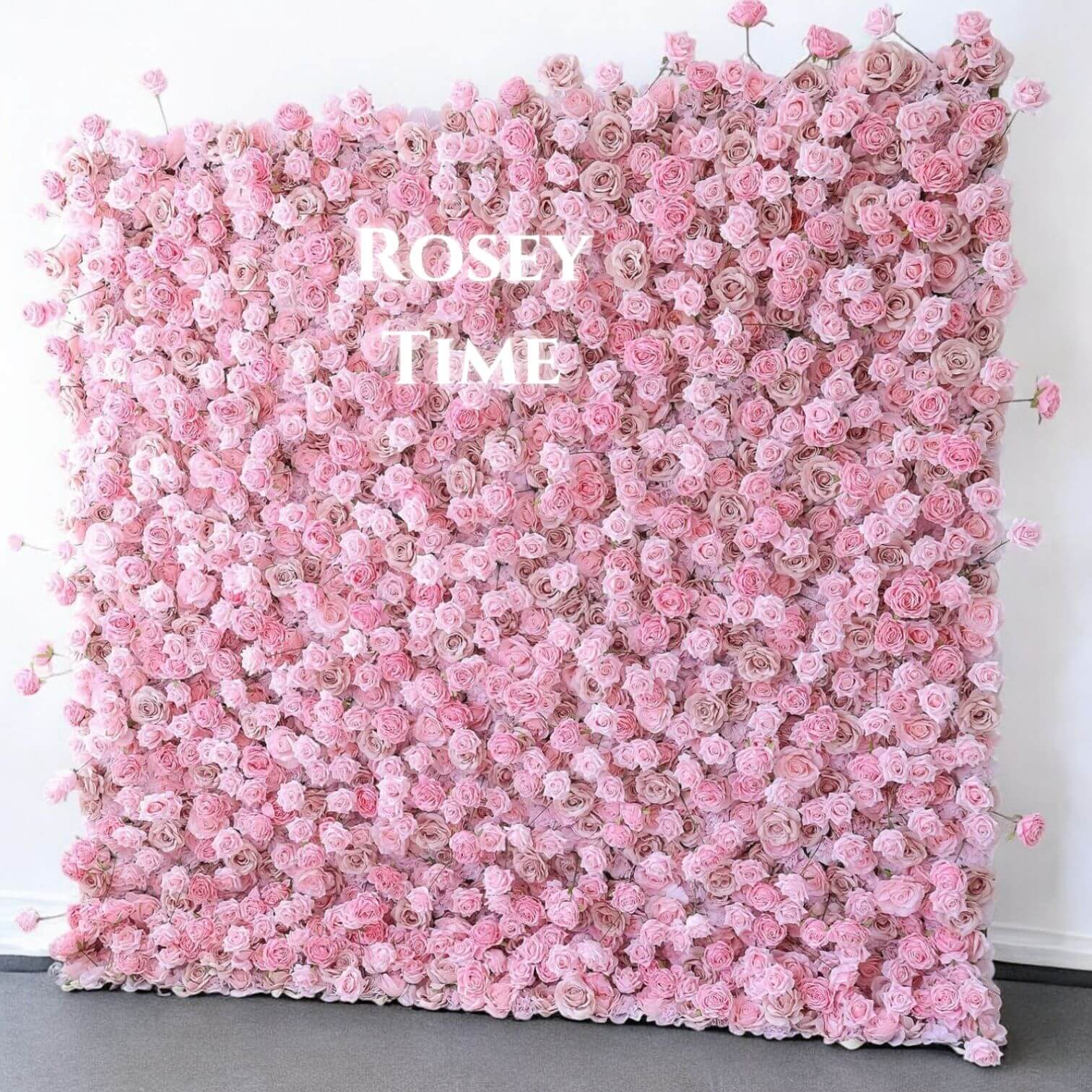 Roseytime 5D Pink Flower Wall Roll Up Fabric Back #RTW174