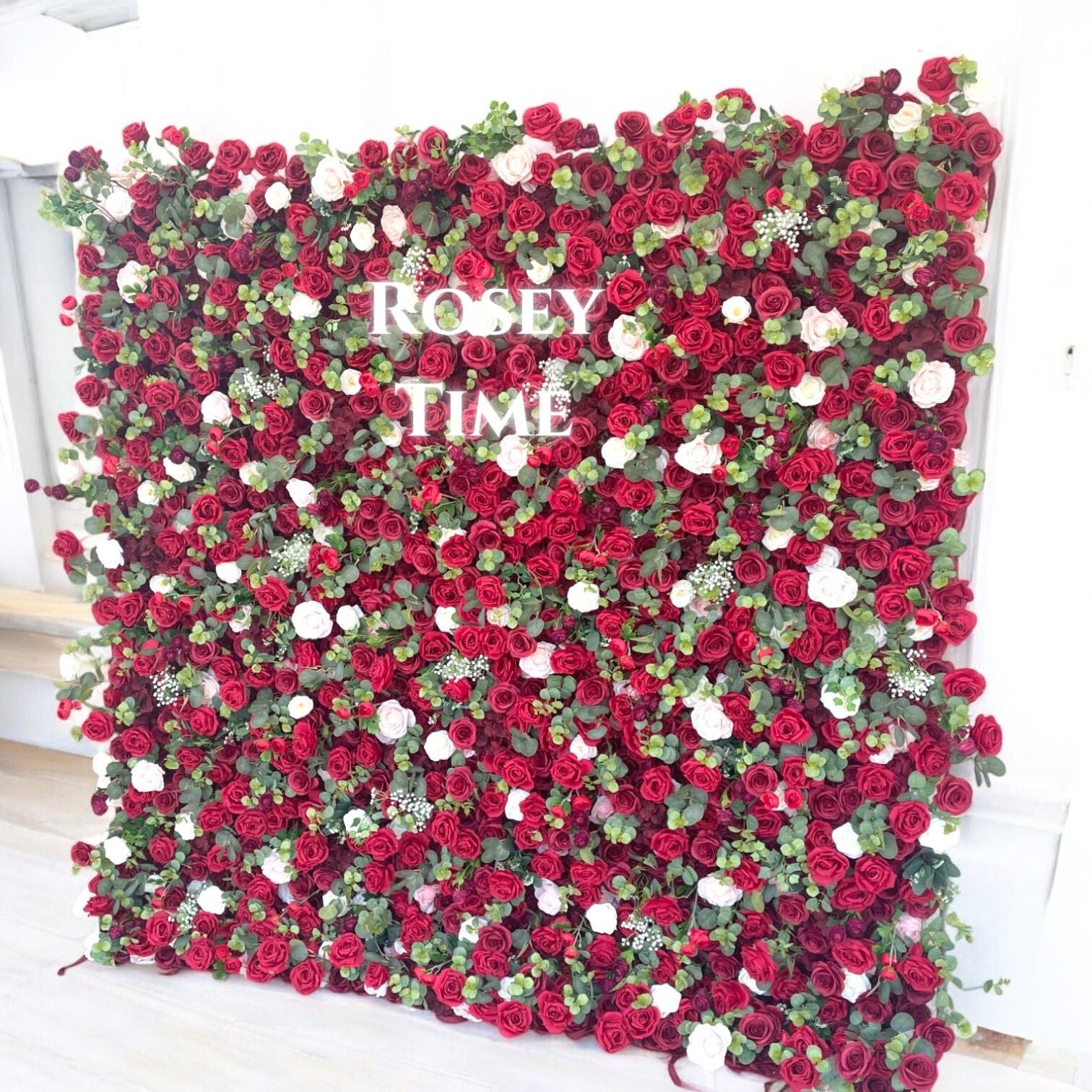 Roseytime 5D Red Roses Flower Wall Roll Up Fabric Back #RTW042