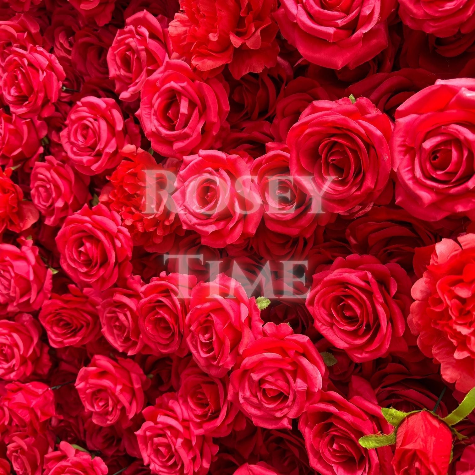 Roseytime 5D Red Heart Flower Wall Roll Up Fabric Back #RTW106