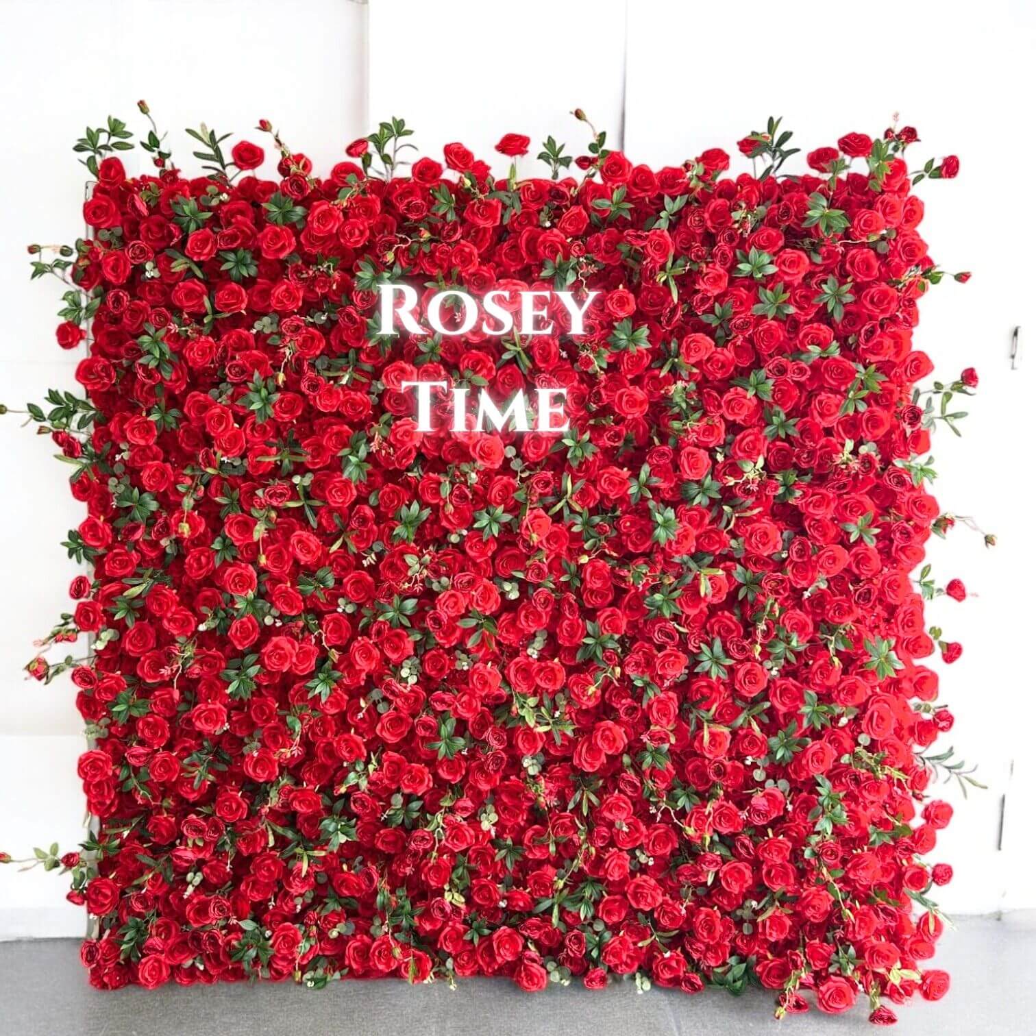 Roseytime 5D Red Flower Wall Roll Up Fabric Back #RTW104