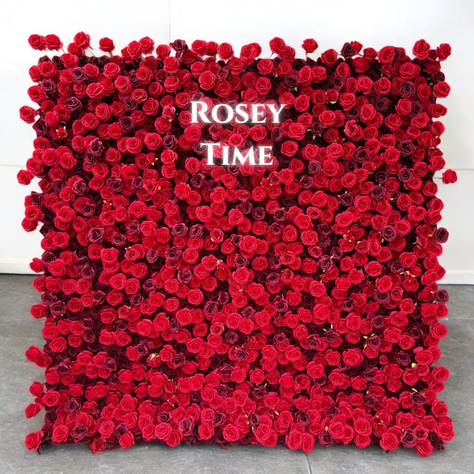 Roseytime 5D Red Flower Wall Roll Up Fabric Back #RTW009