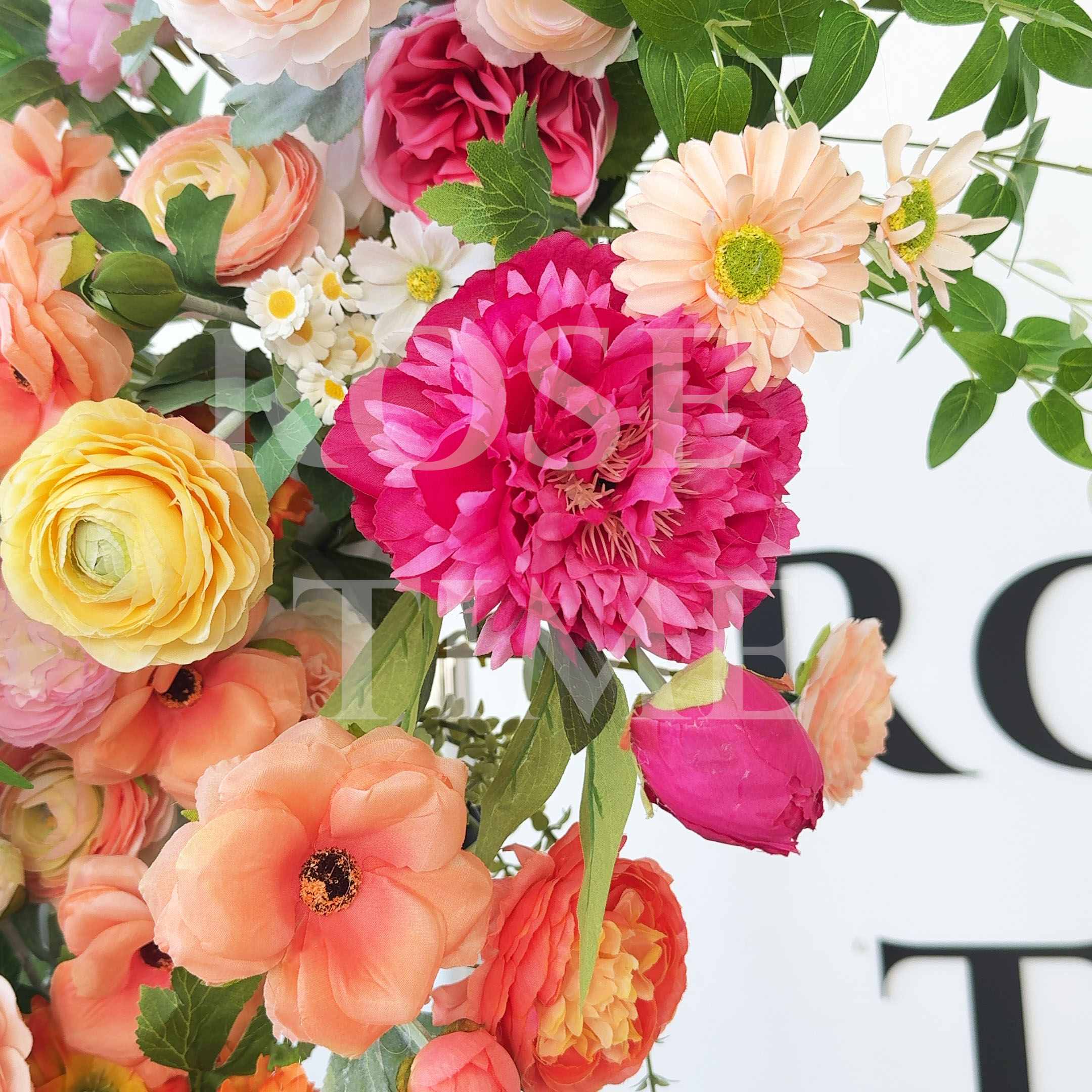 RoseyTime Wildflower Sunset Color Flower Arch n-shape Round Arch #RTA366