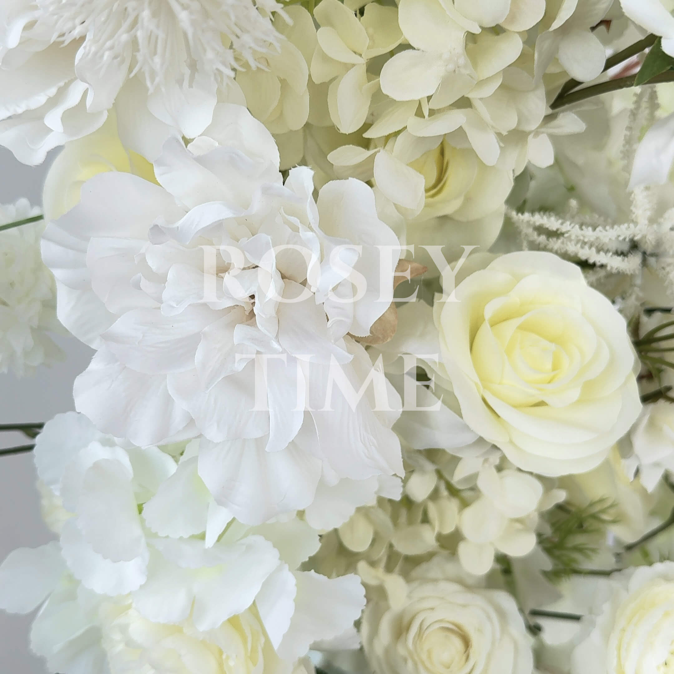 Roseytime White Flower Pillars Arch with Frame #RTP087