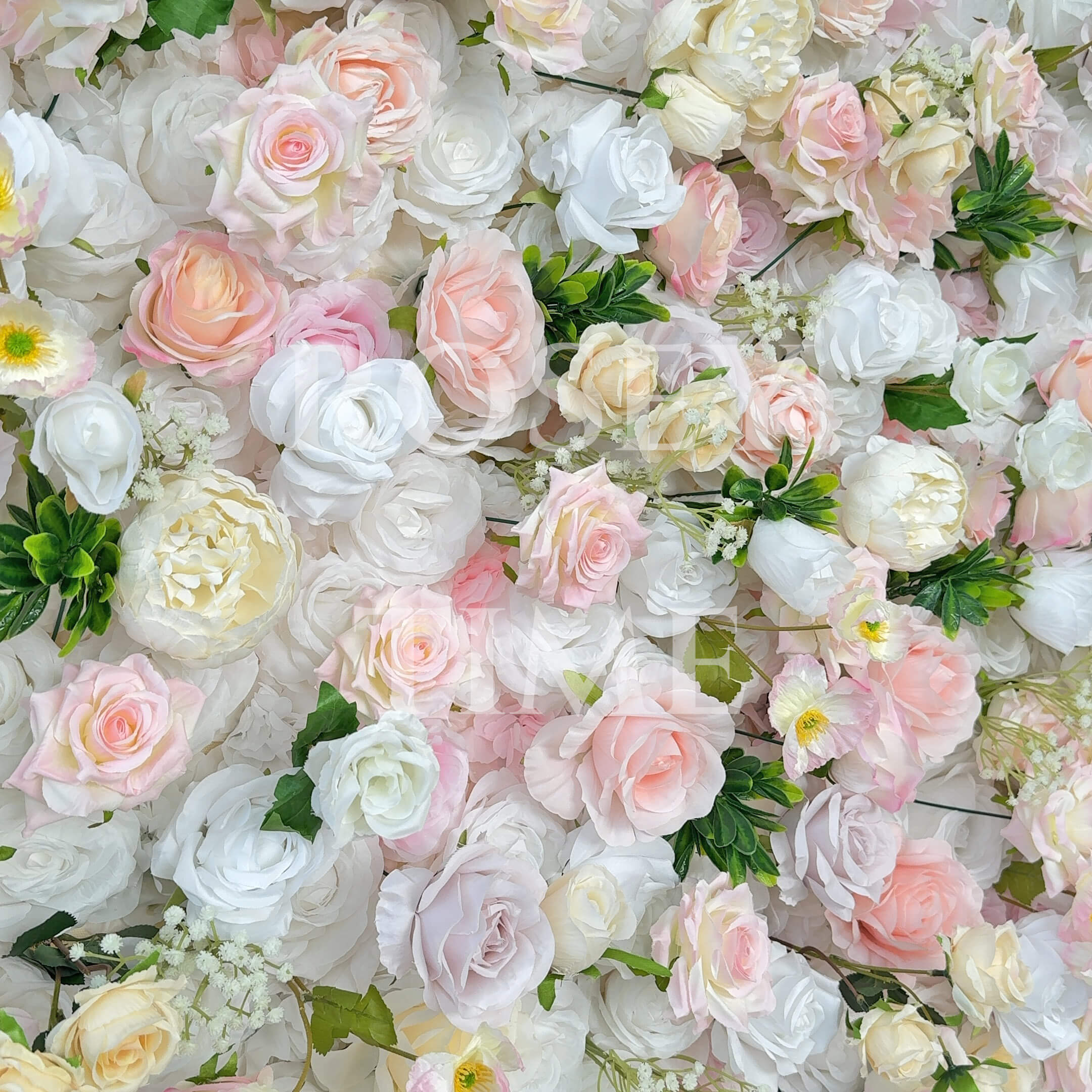 Roseytime 5D White&Pink Flower Wall Roll Up Fabric Back #RTW239