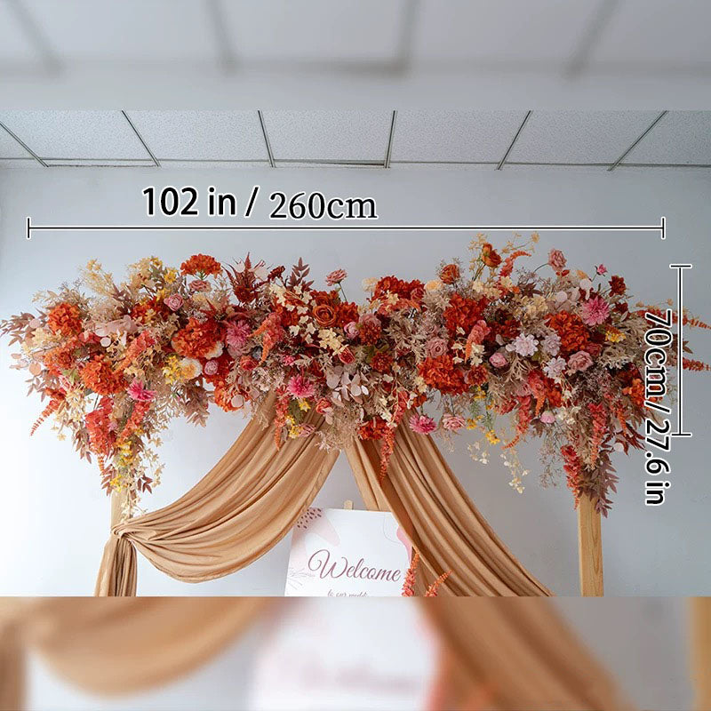 G1-Sale: Autumn Orange Arch Flowers Decor Set For Wedding&Event