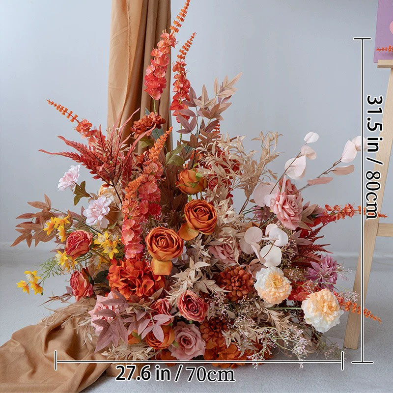 G1-Sale: Autumn Orange Arch Flowers Decor Set For Wedding&Event