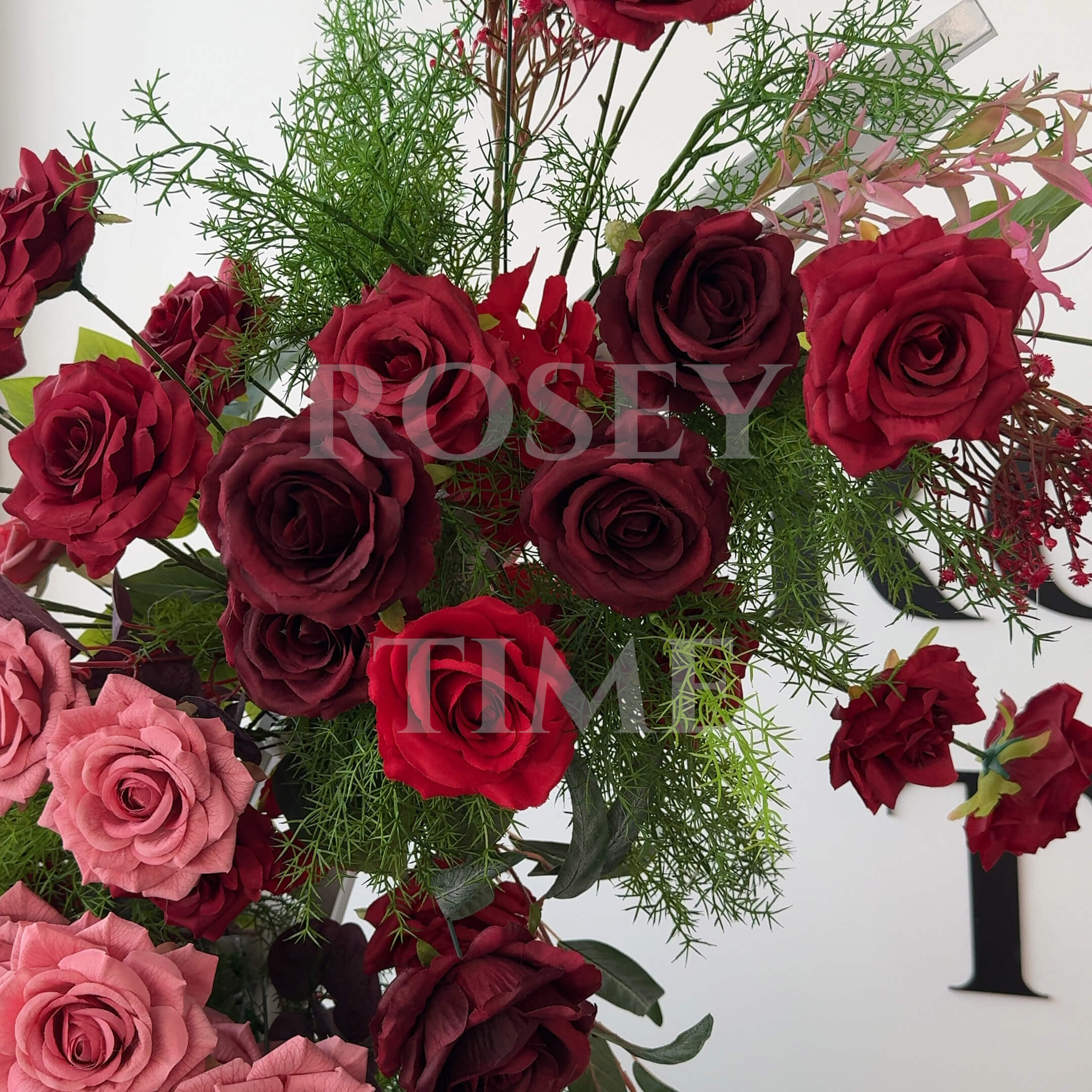 Roseytime Autumn Flower Pillars Arch With Frame #RTP088