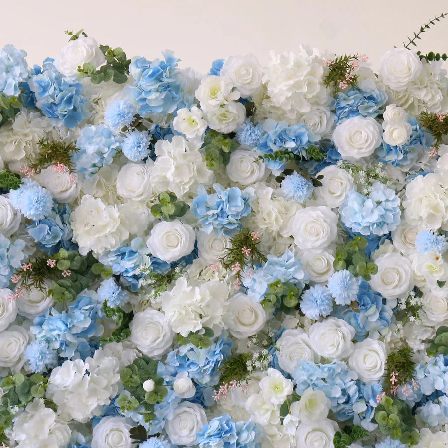 Roseytime 5D Blue Flower Wall Roll Up Fabric Back #RTW180