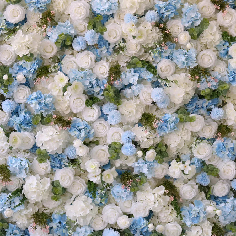 Roseytime 5D Blue Flower Wall Roll Up Fabric Back #RTW180