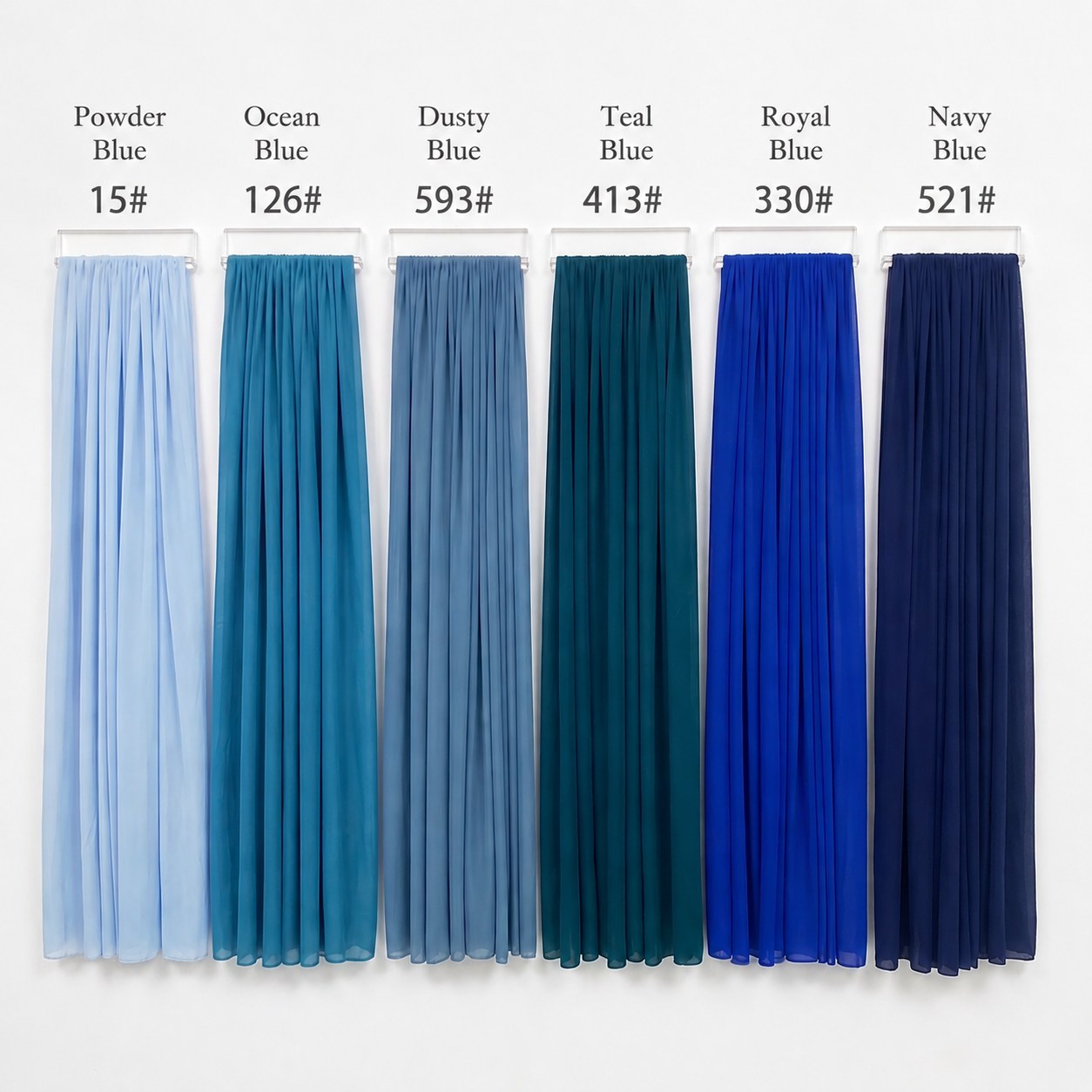 RoseyTime Blue Colors Wavy/Wave Wedding Backdrop Drapes Set 16pc