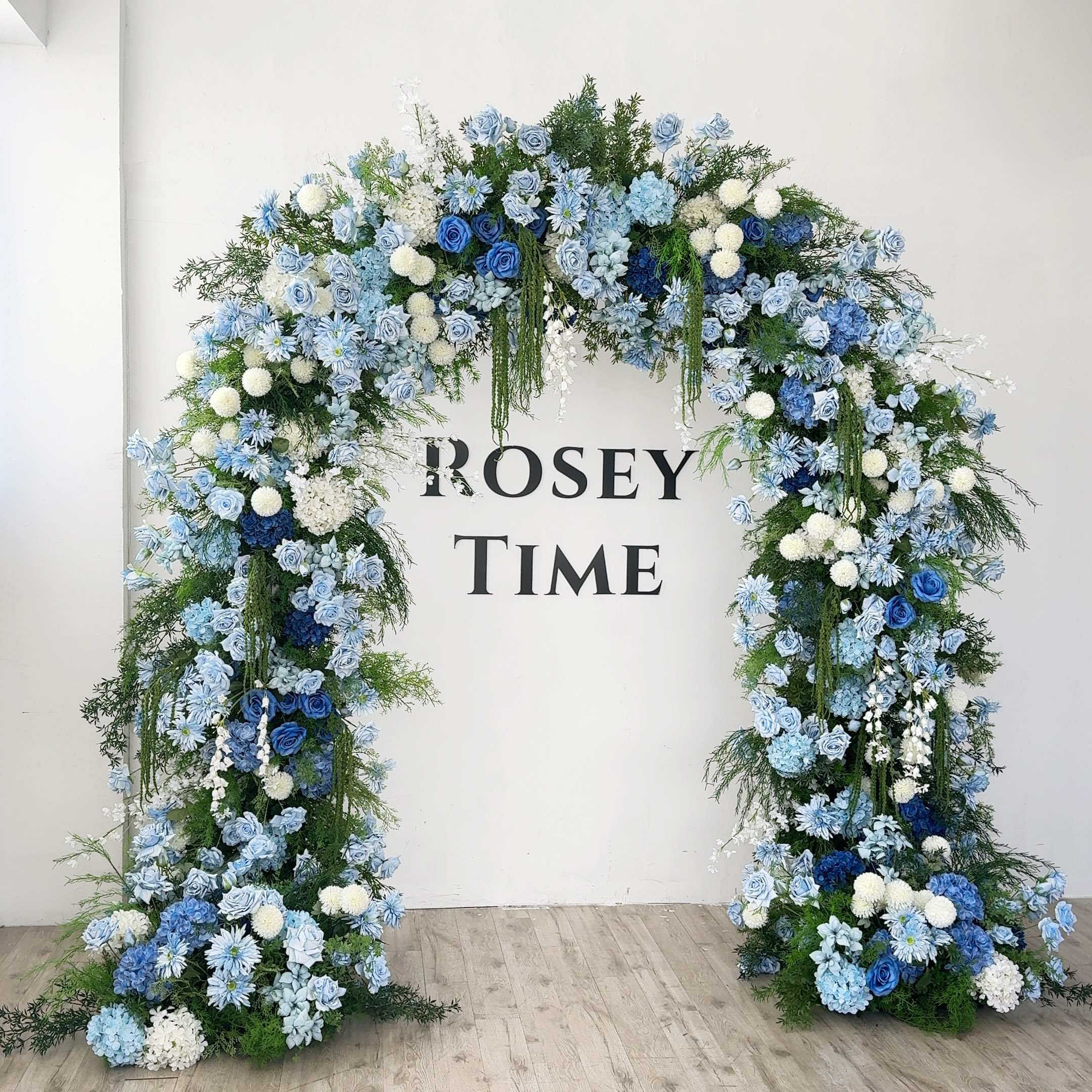 RoseyTime Blue Flower Arch n-shape Round Arch #RTA149