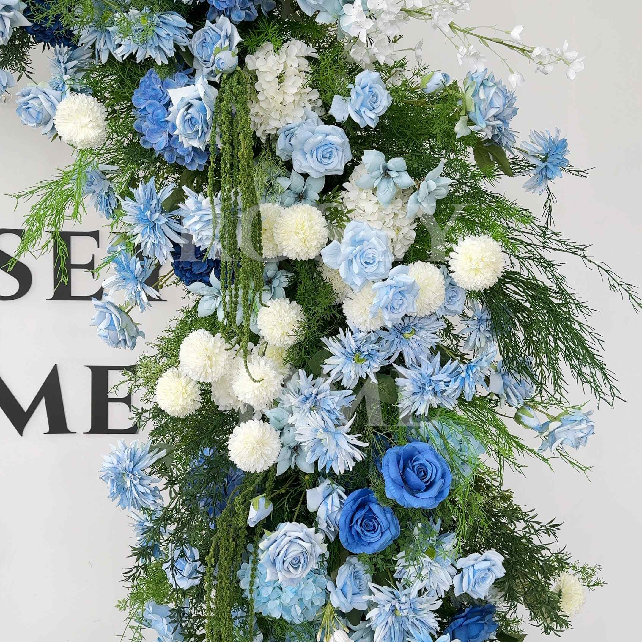 RoseyTime Blue Flower Arch n-shape Round Arch #RTA149