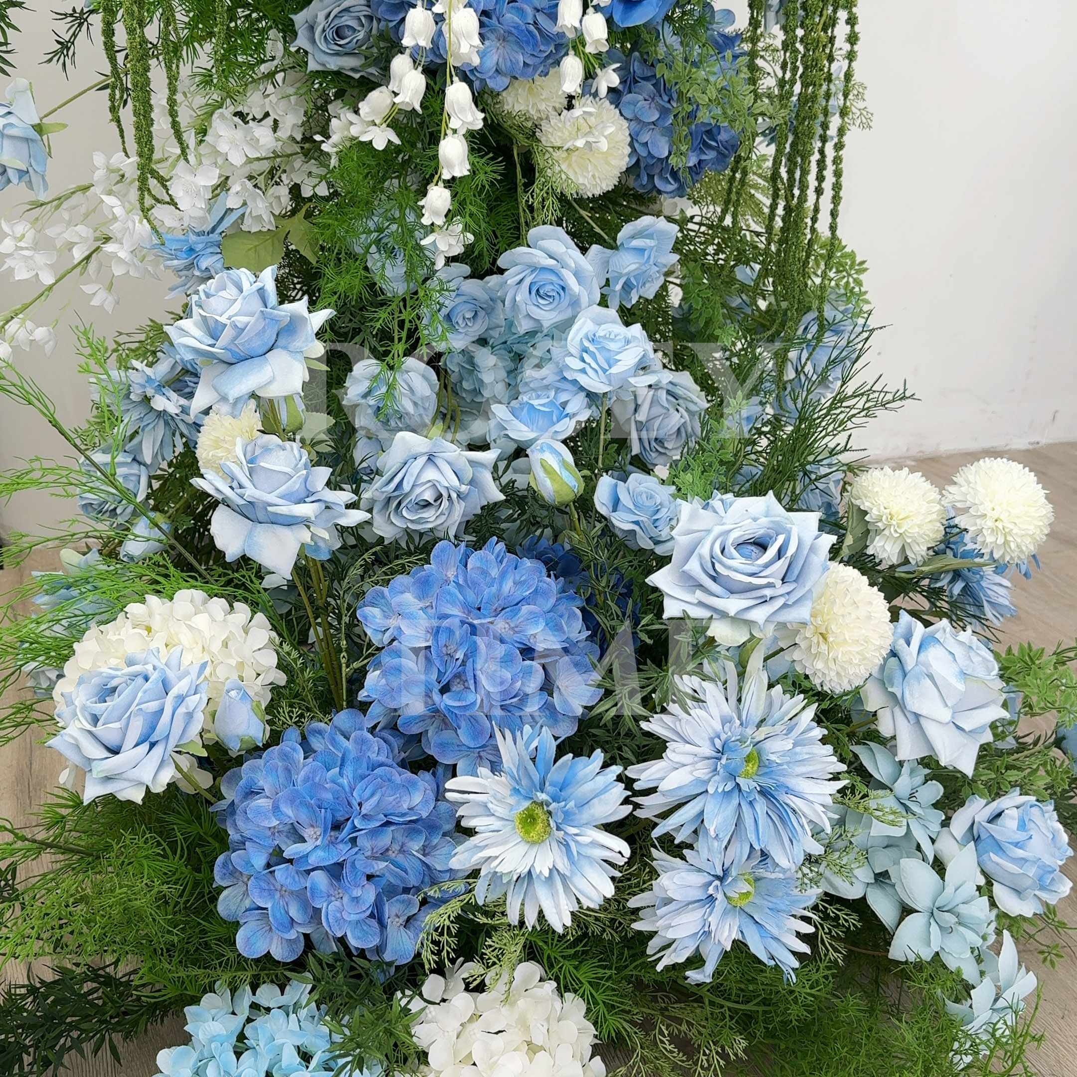 RoseyTime Blue Flower Arch n-shape Round Arch #RTA149