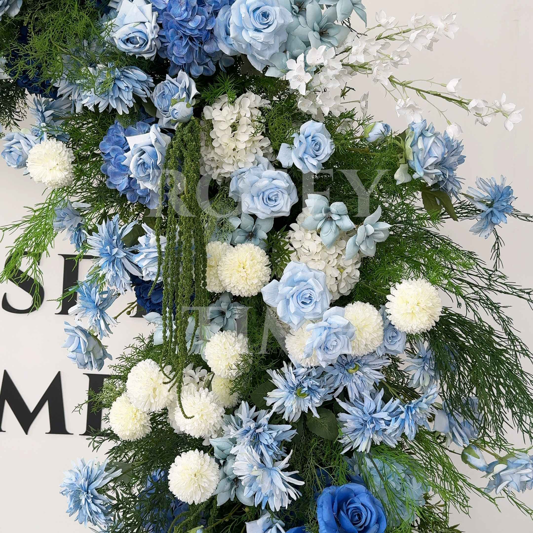 RoseyTime Blue Flower Arch n-shape Round Arch #RTA149