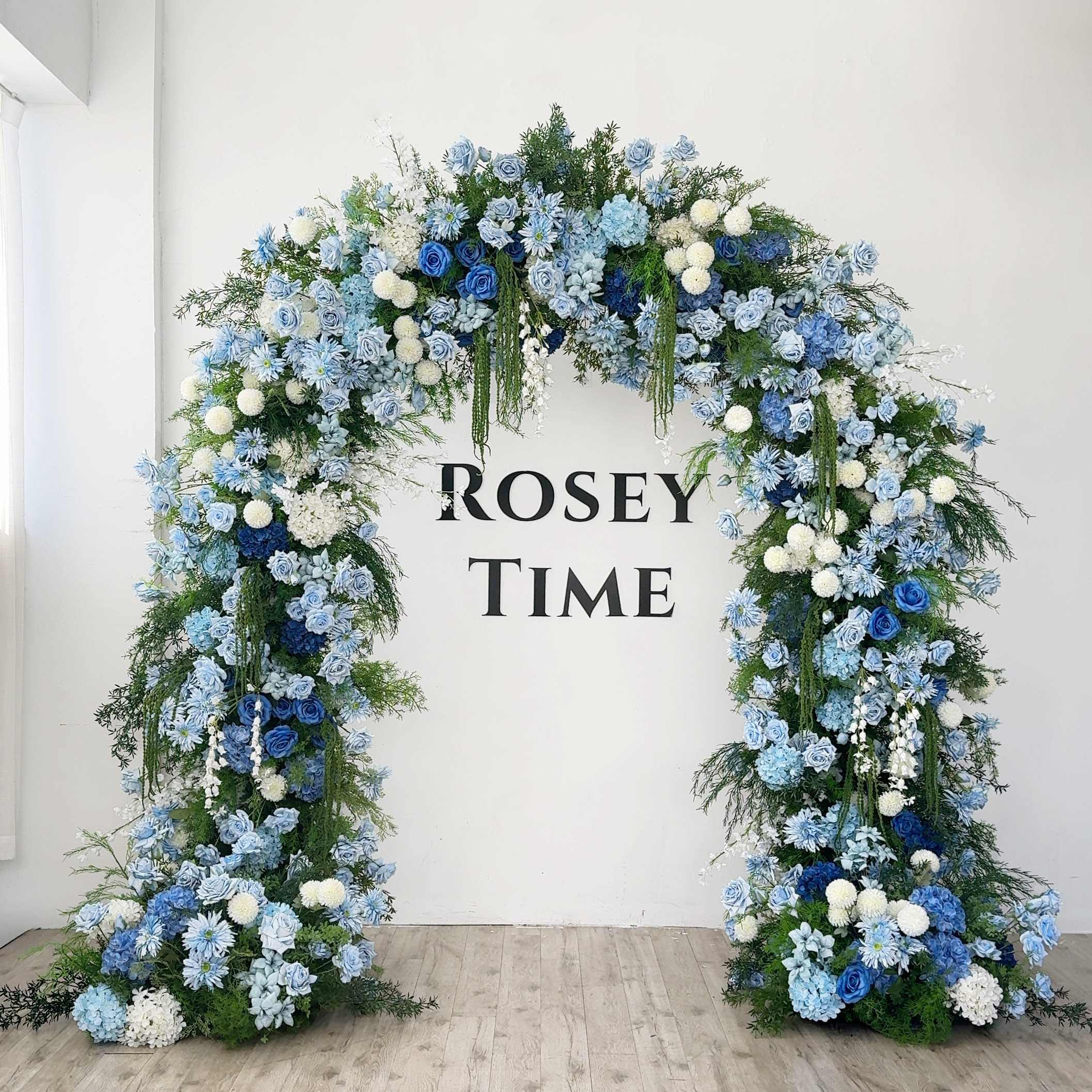 RoseyTime Blue Flower Arch n-shape Round Arch #RTA149