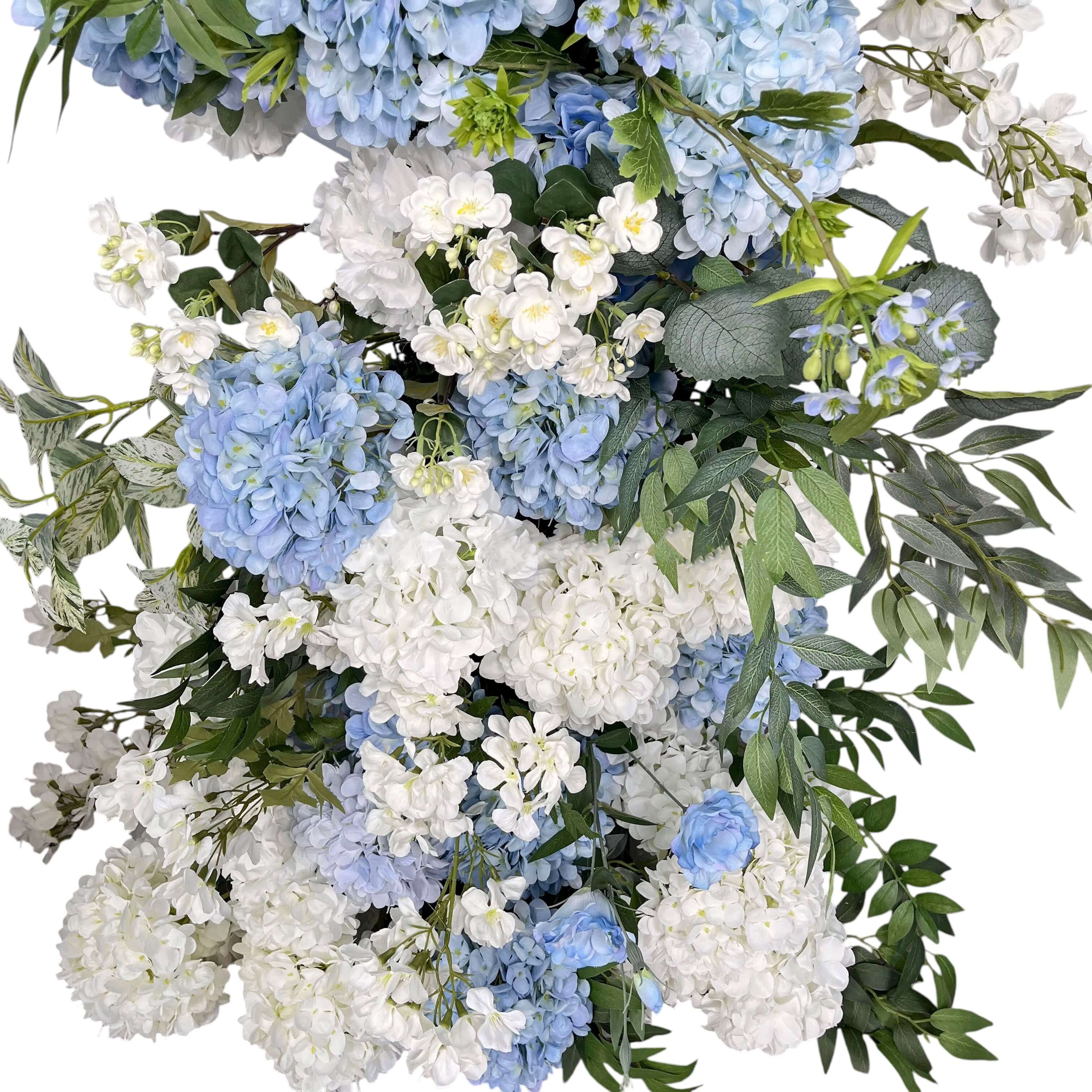 Custom sale Blue Hydrangea Flower Arch 8x8ft Fabric Back Backdrop