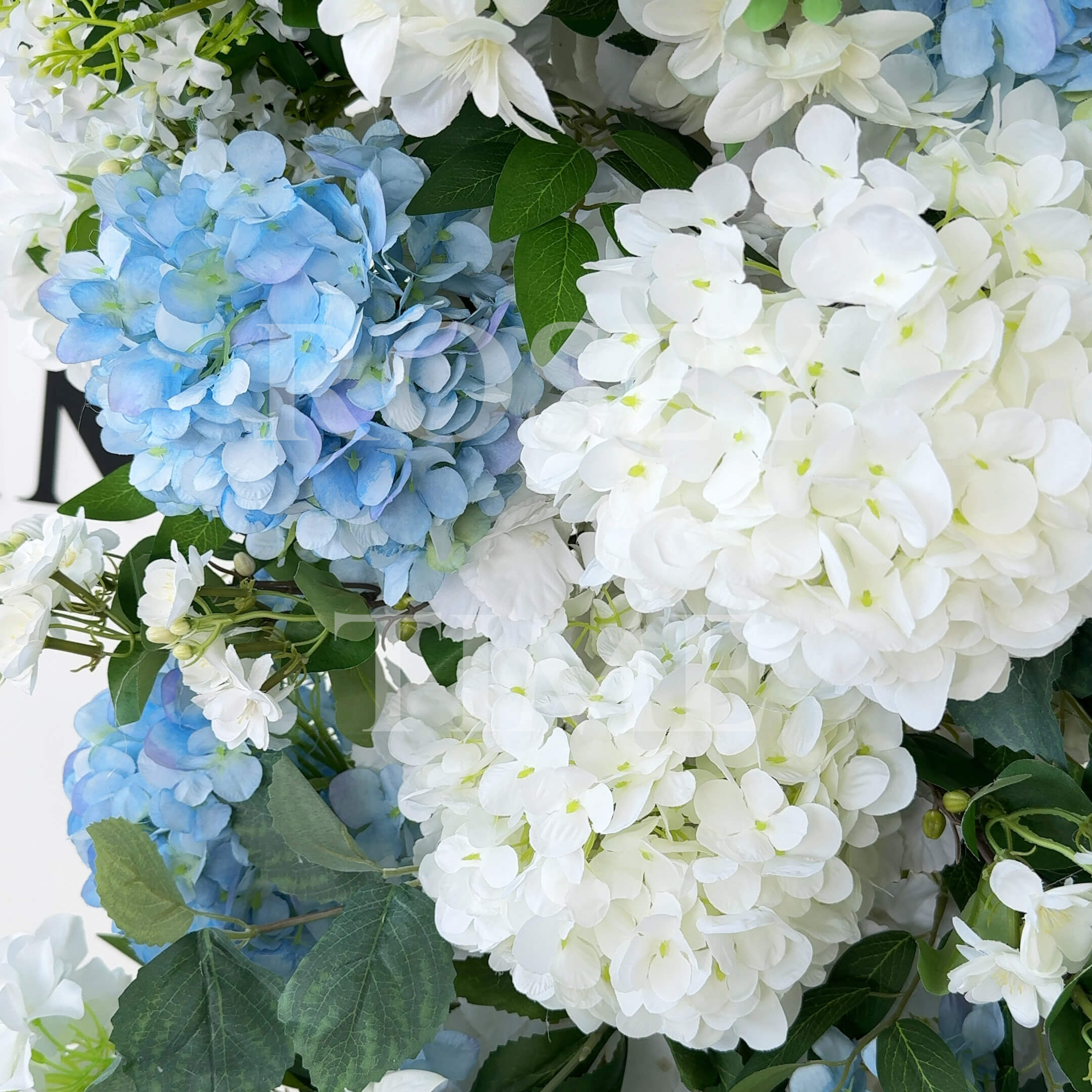 RoseyTime Blue&White Hydrangea Flower Arch n-shape Round Arch #RTA130