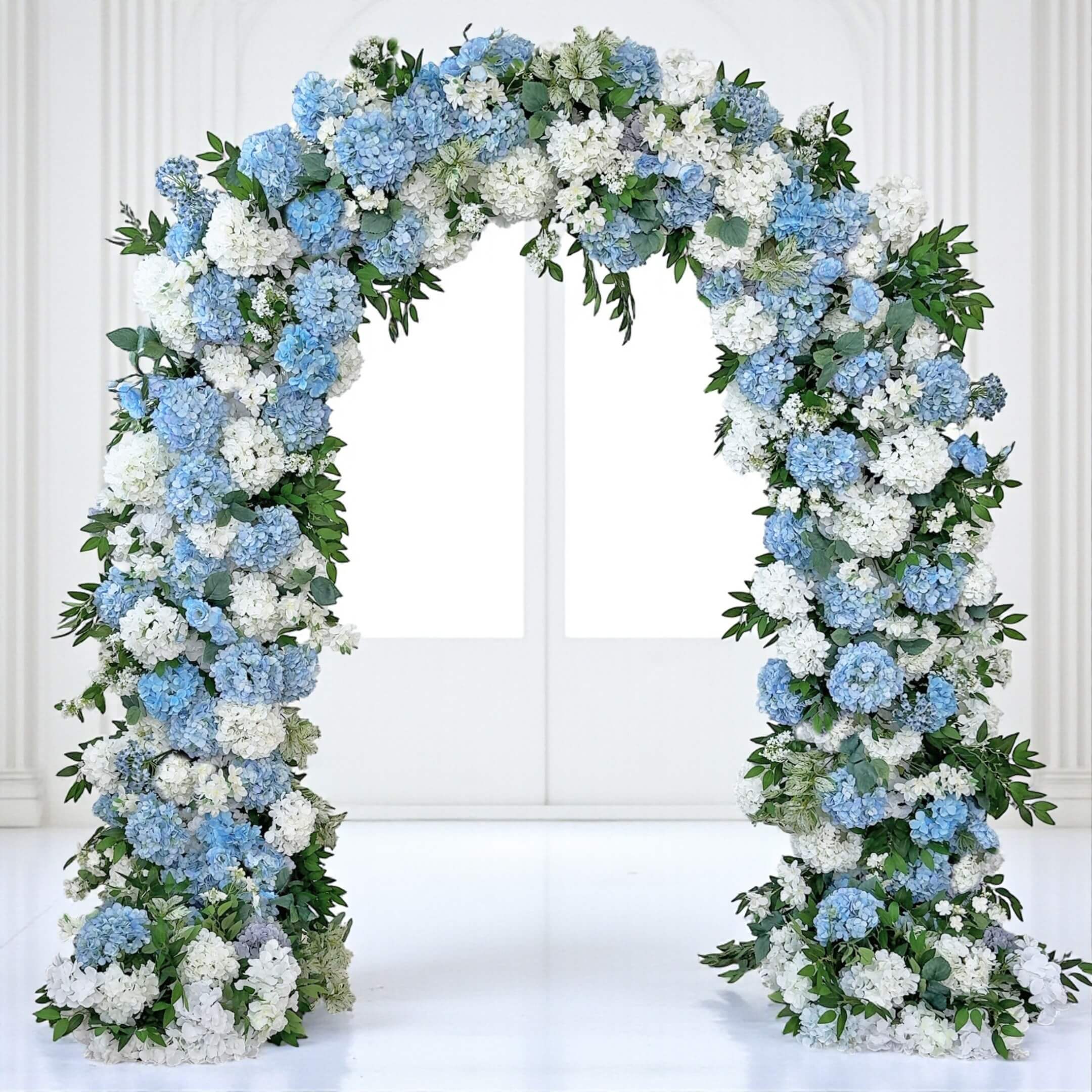 RoseyTime Blue&White Flower Arch n-shape Round Arch #RTA130