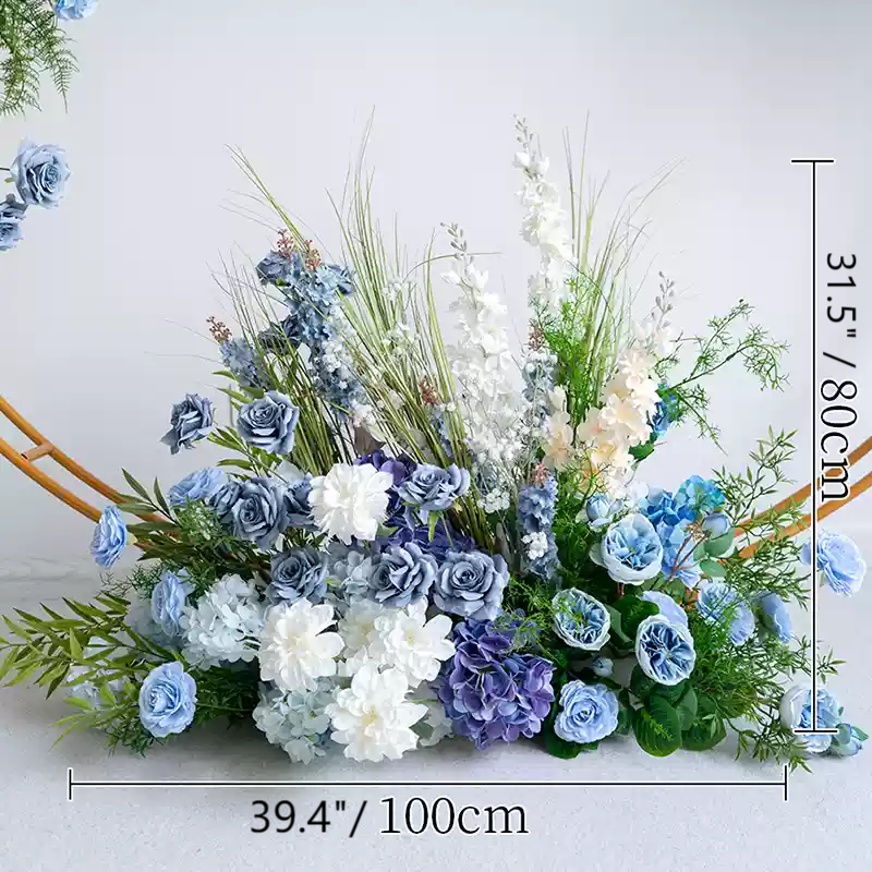 Roseytime Dusty Blue Flower Set Summer Flower Arch Arrangement #RTA116