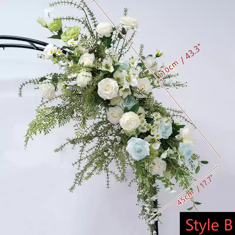 Roseytime Blue&Green Flower Set Summer Flower Arch Arrangement #RTA115