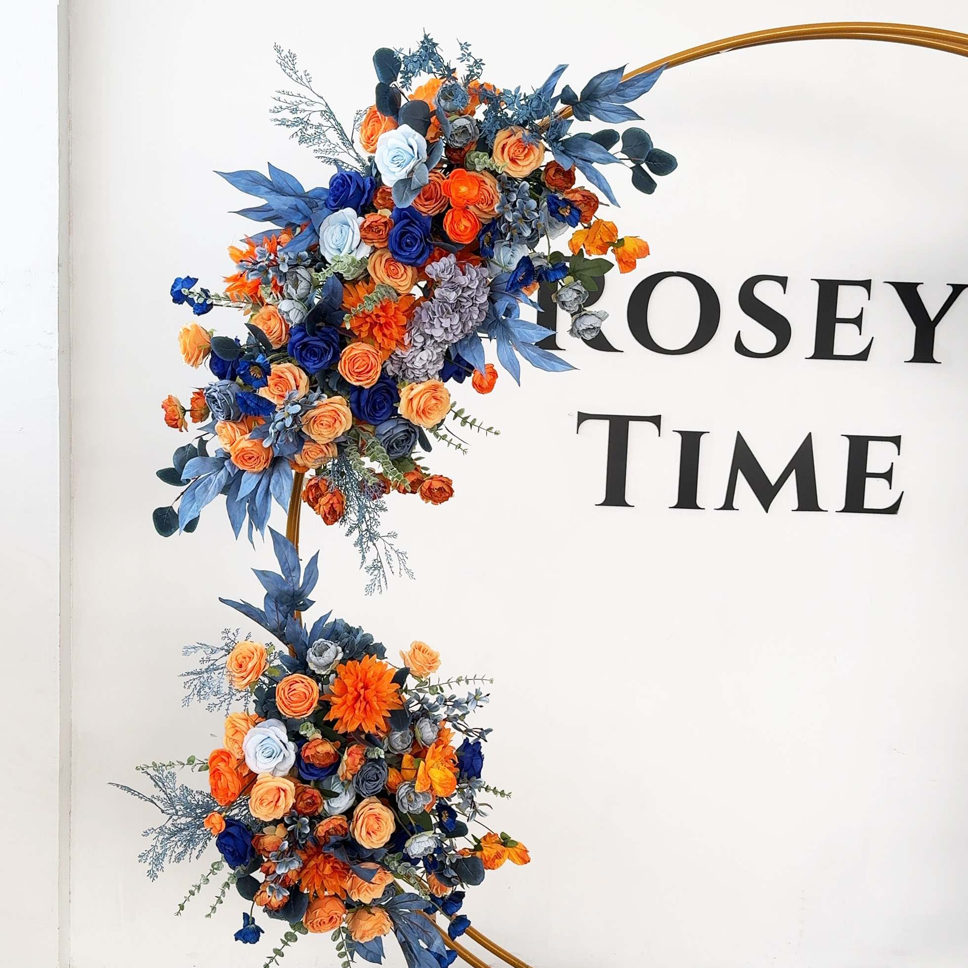 Roseytime Orange&Blue Flower Set Flower Arch Arrangement #RTA036