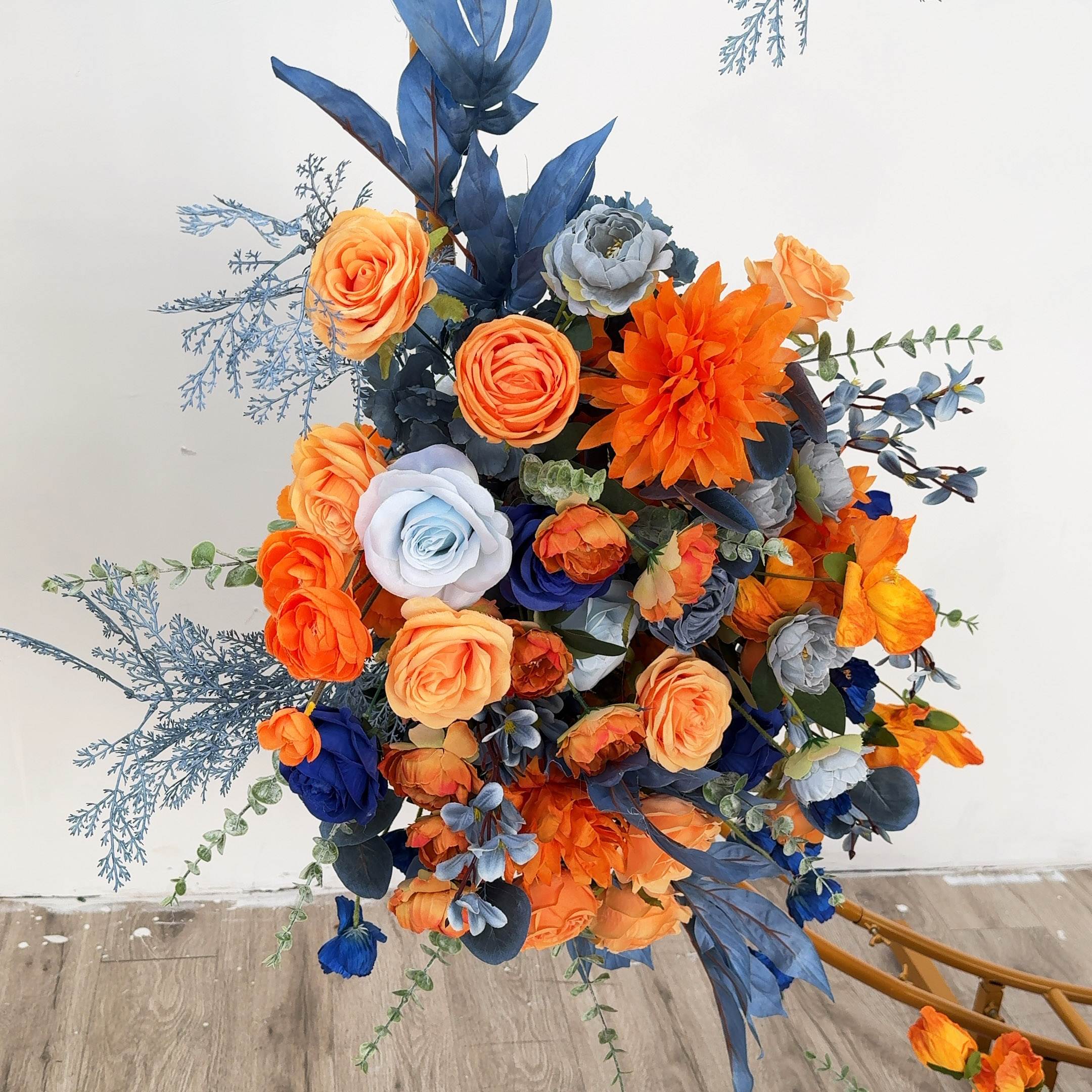 Roseytime Orange&Blue Flower Set Flower Arch Arrangement #RTA036